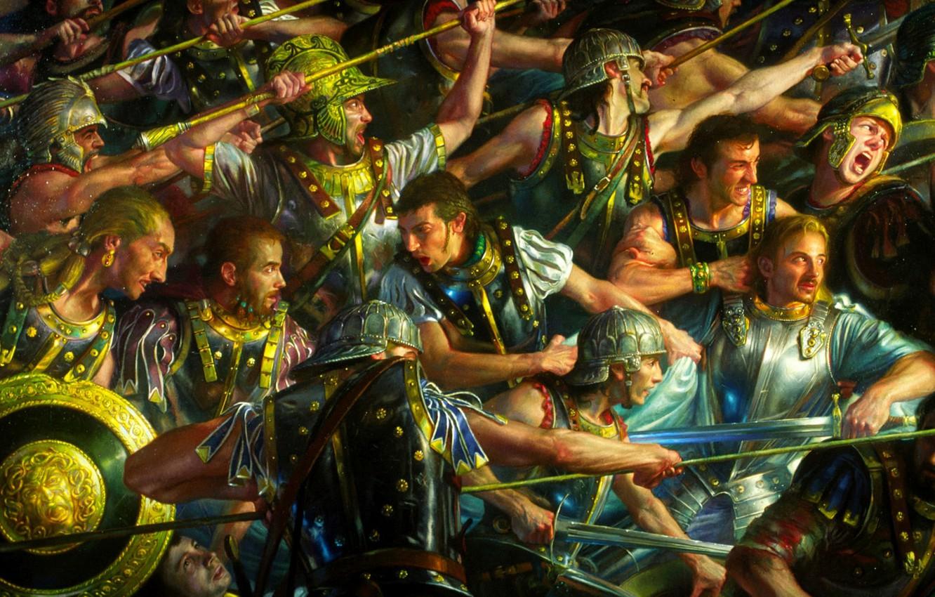 1332x850 Wallpaper art, The Lord Of The Rings, defense, The Lord of the Rings, Farmer, gondortsy, Donato Of Giancola, Faramir at Osgiliath, Giancola Donato, Osgiliath image for desktop, section живопись