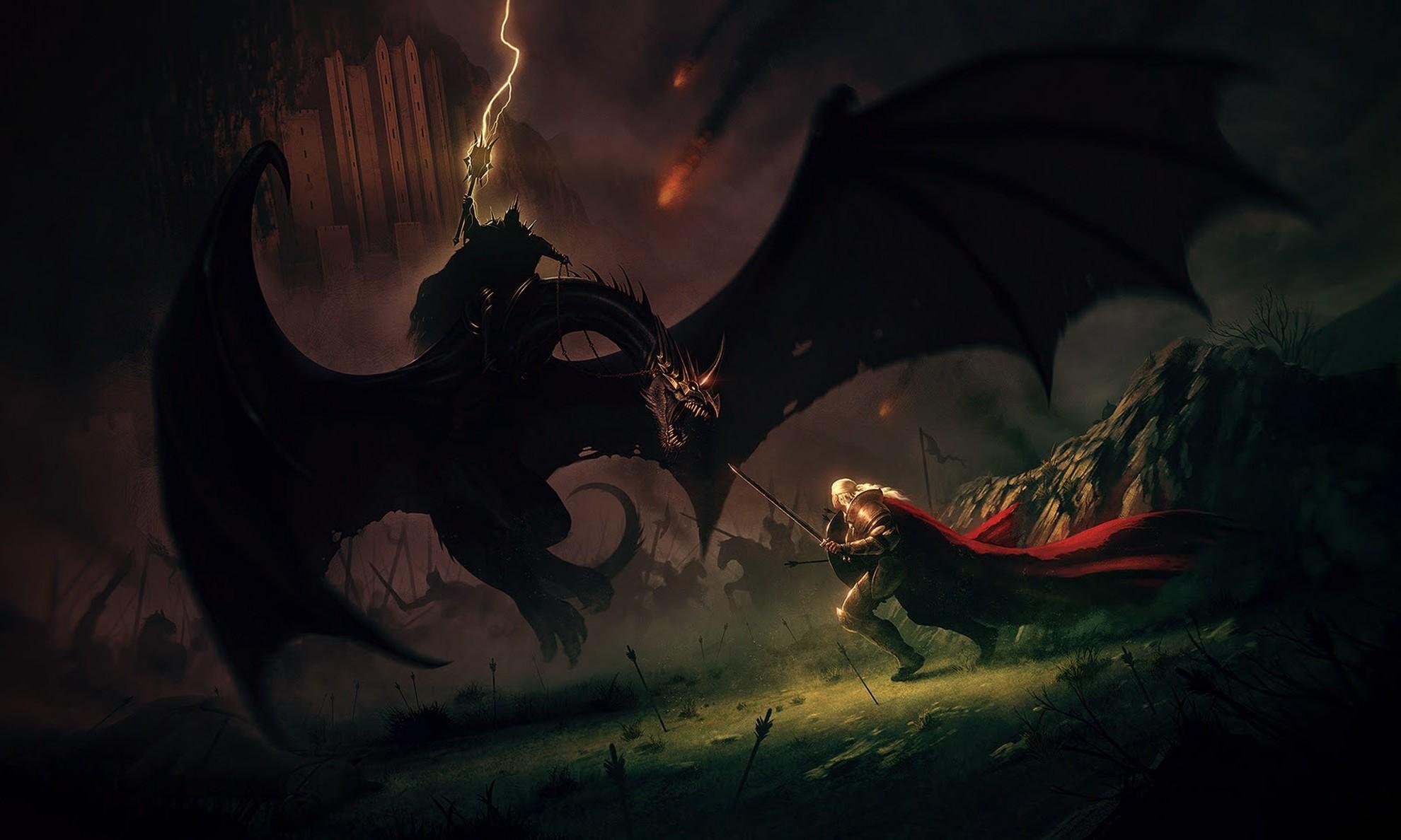 1980x1188 The Lord of the Rings, battle, Éowyn, artwork, Witchking of Angmar Gallery HD Wallpaper