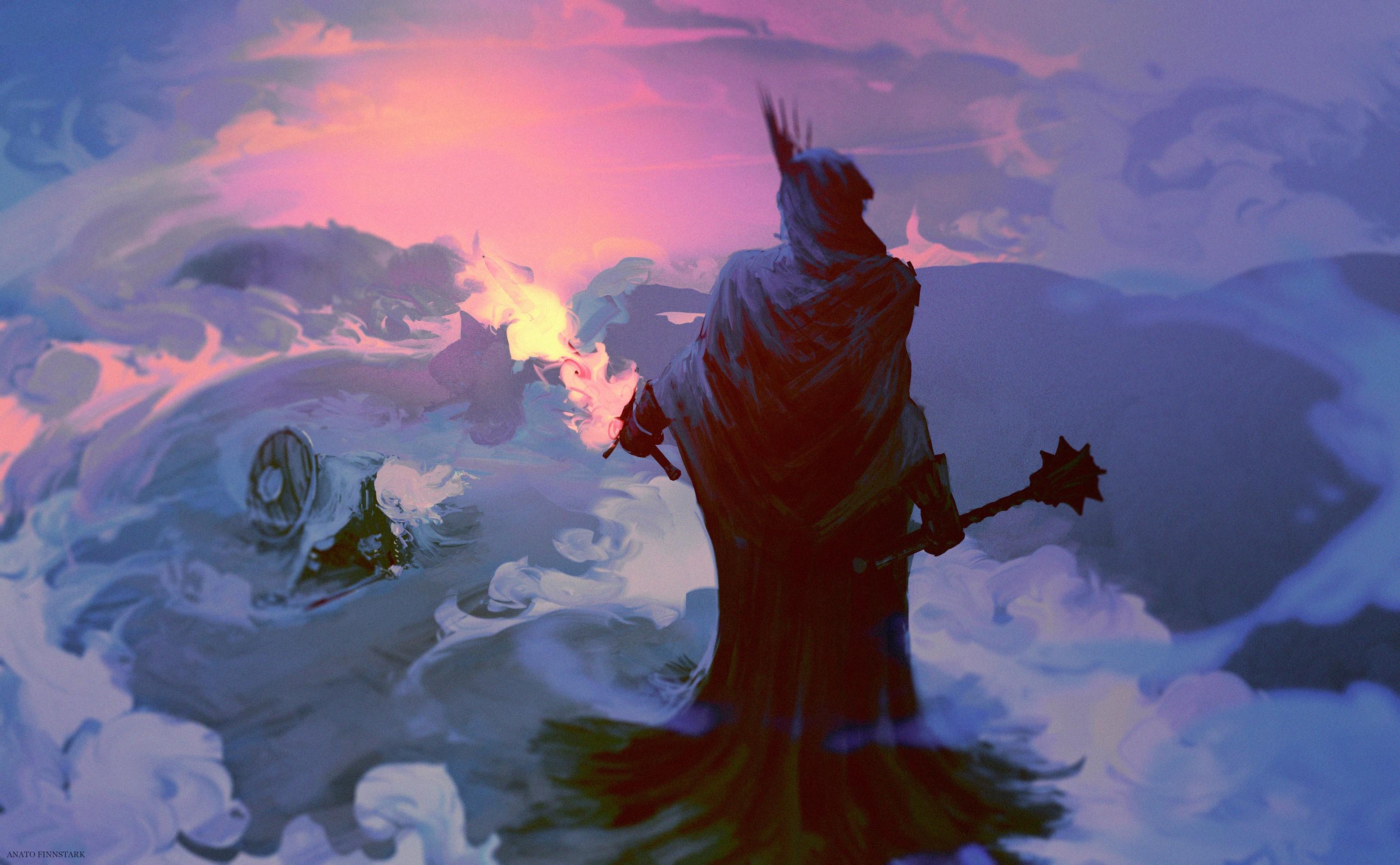 3107x1920 Éowyn, Anato Finnstark, fantasy art, artwork, Witch King of Angmar, The Lord of the Rings Gallery HD Wallpaper