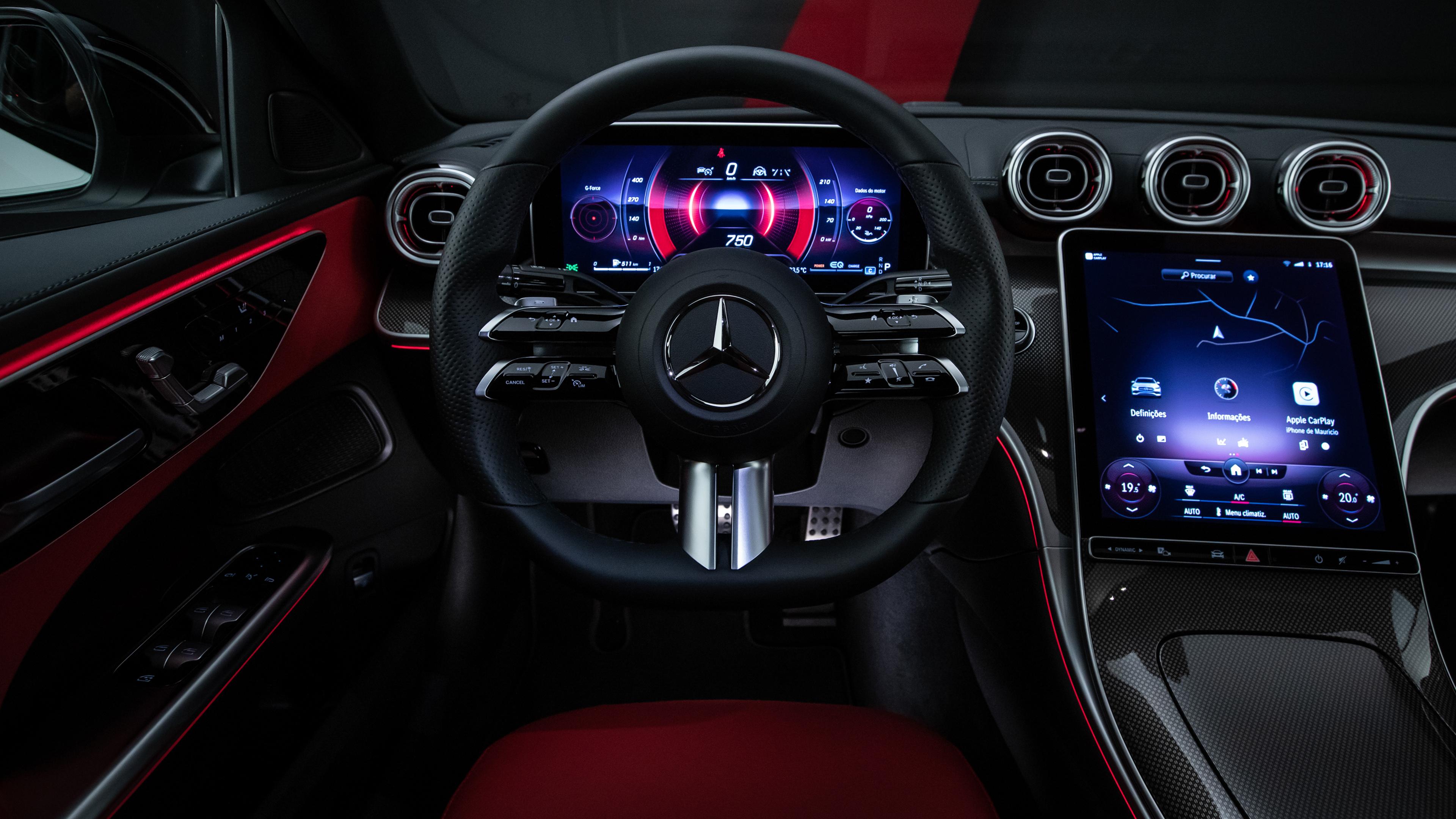 3840x2160 Mercedes Benz C 300 AMG Line 2022 4K Interior Wallpaper Car Wallpaper