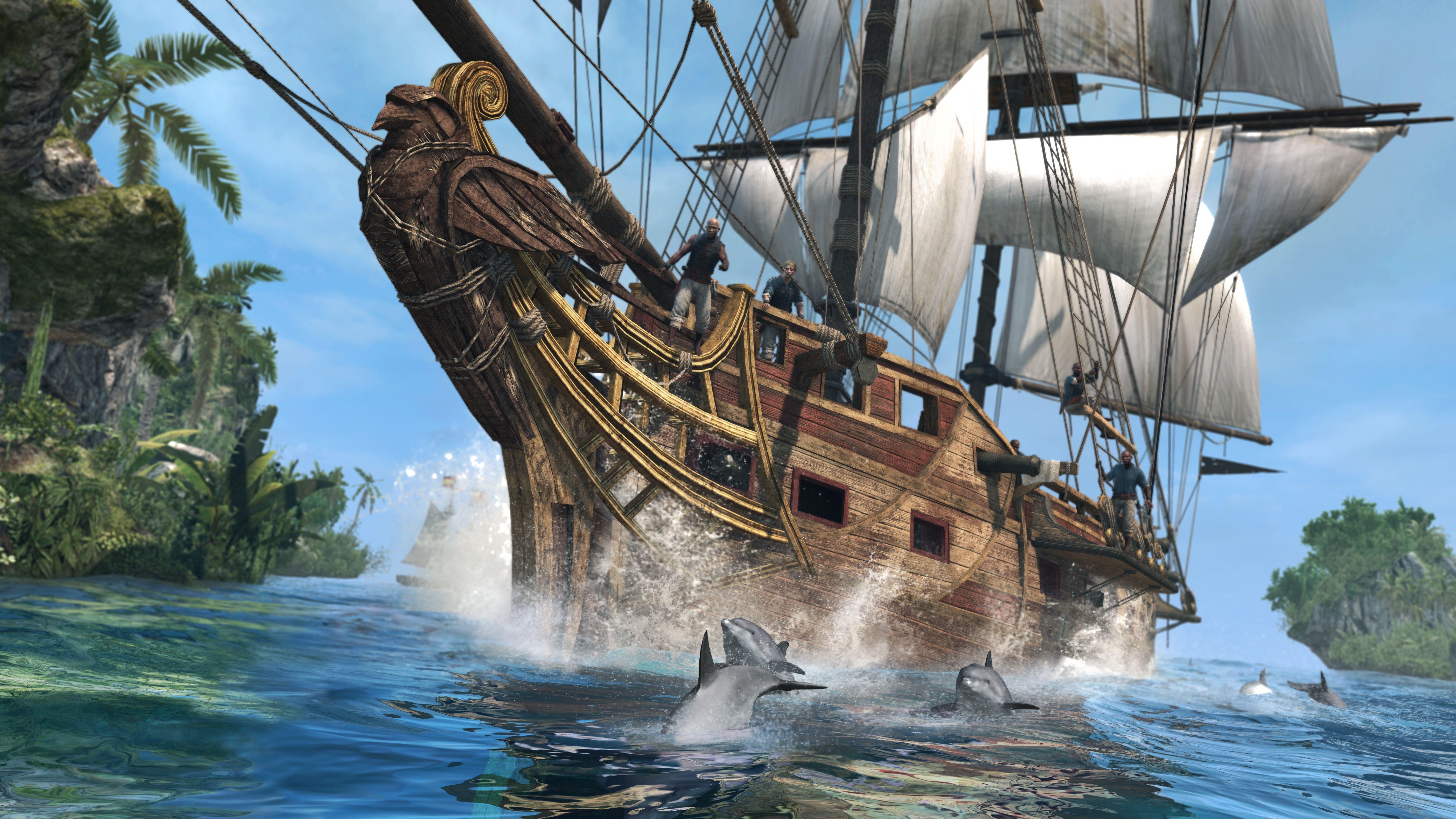 5760x3240 4K, 5K, Assassin's Creed, Assassin's Creed 4 Black Flag, Ships, Sailing Gallery HD Wallpaper