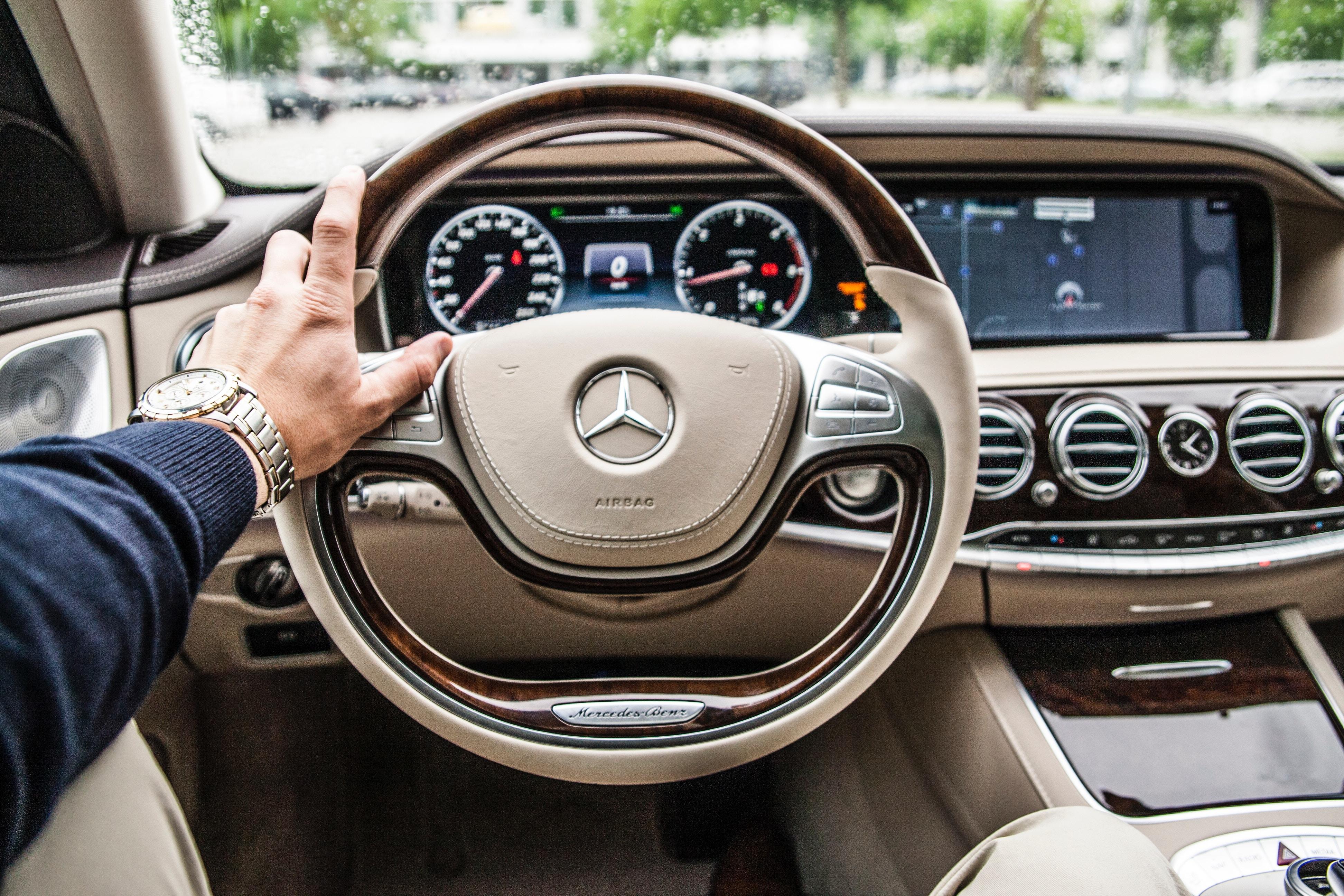 3888x2592 3888x2592 Public domain image, car, wheel, drivers seat, logo, drive, mercede, luxury, man, interior, driving, watch, gauge, steering wheel, dashboard Gallery HD Wallpaper