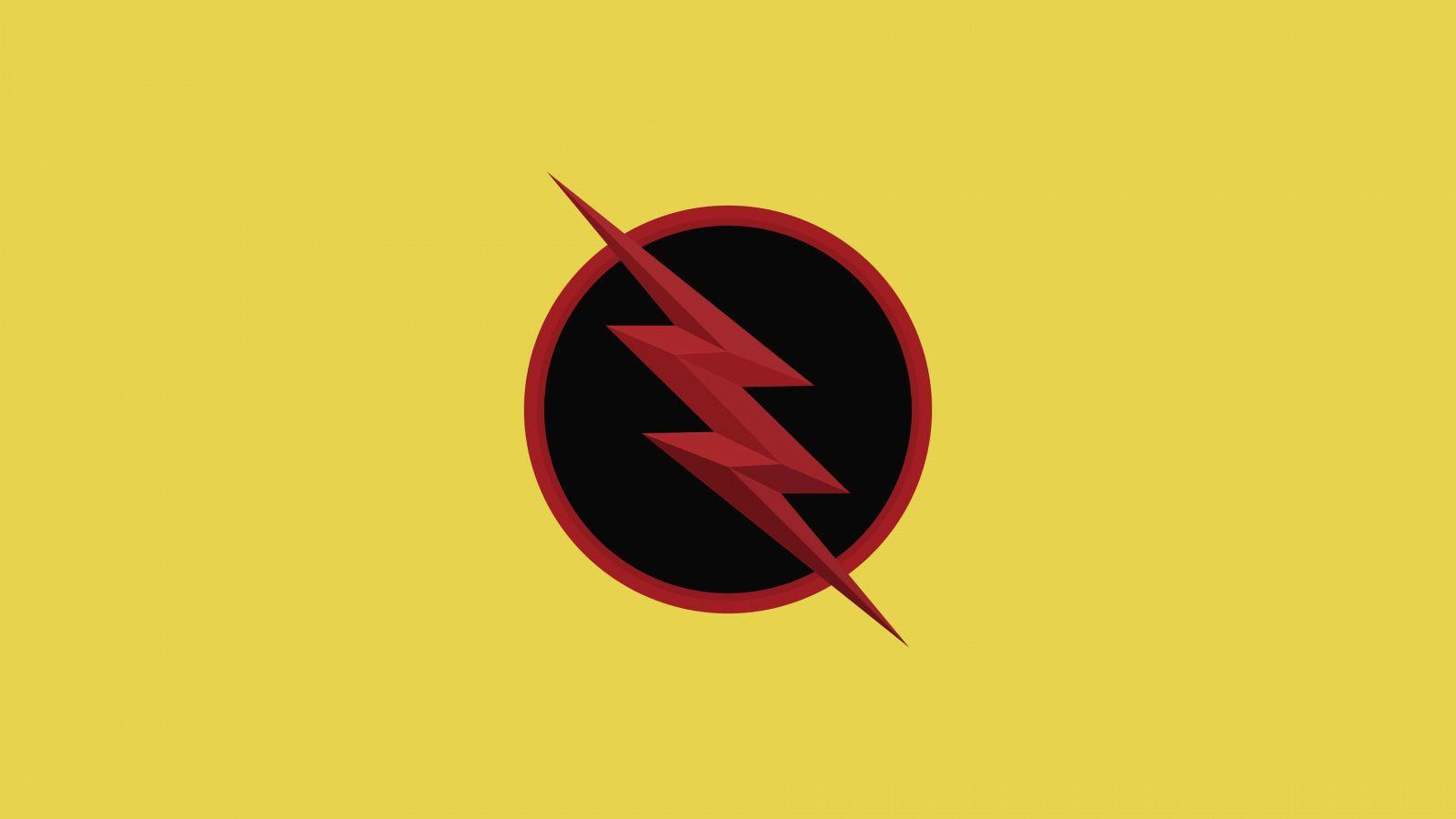 1600x900 Download 1600x900 wallpaper reverse flash, logo, dc comics, minimal