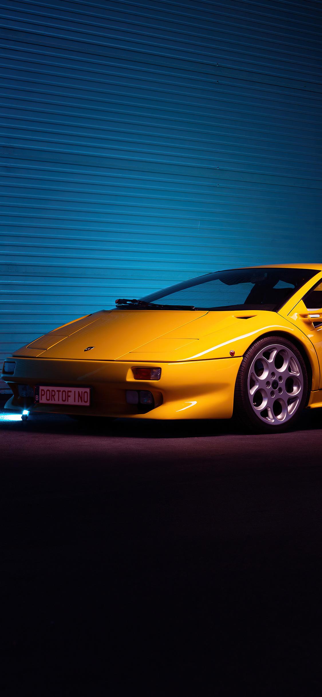 1125x2436 Yellow Lamborghini Diablo iPhone XS, iPhone iPhone X HD 4k Wallpaper, Image, Background, Photo and Picture