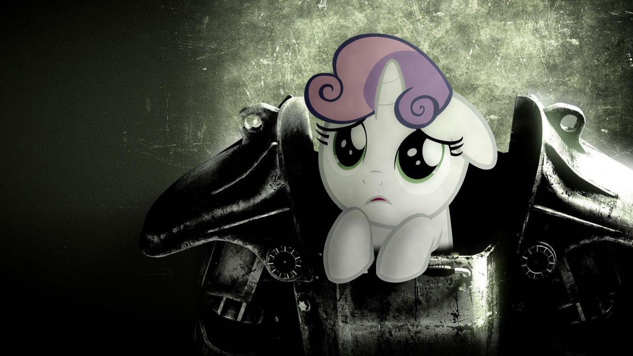 1244x700 Armor ponies Fallout 3 Sweetie Belle My Little Pony: Friendship is Magic wallpaperx1080