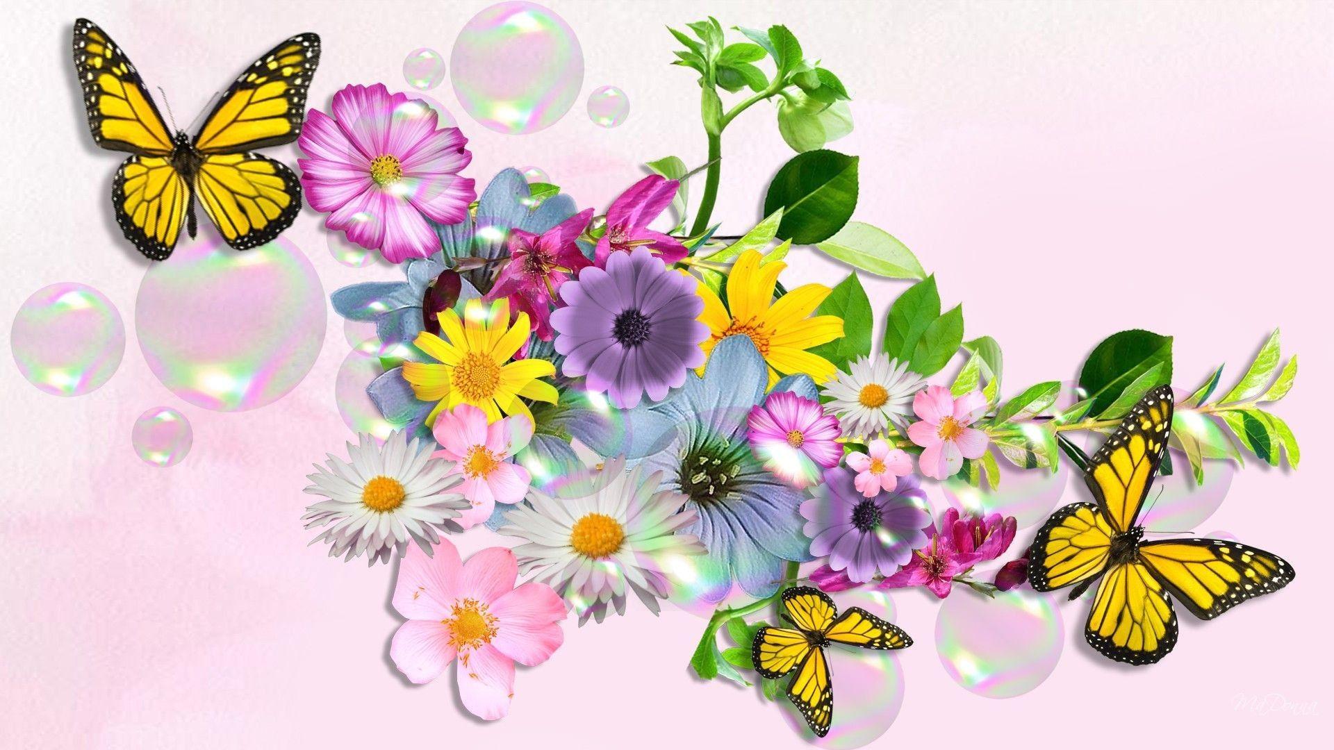 1920x1080 Beautiful butterfly On Flower Wallpaper Lovely Youwall Yellow
