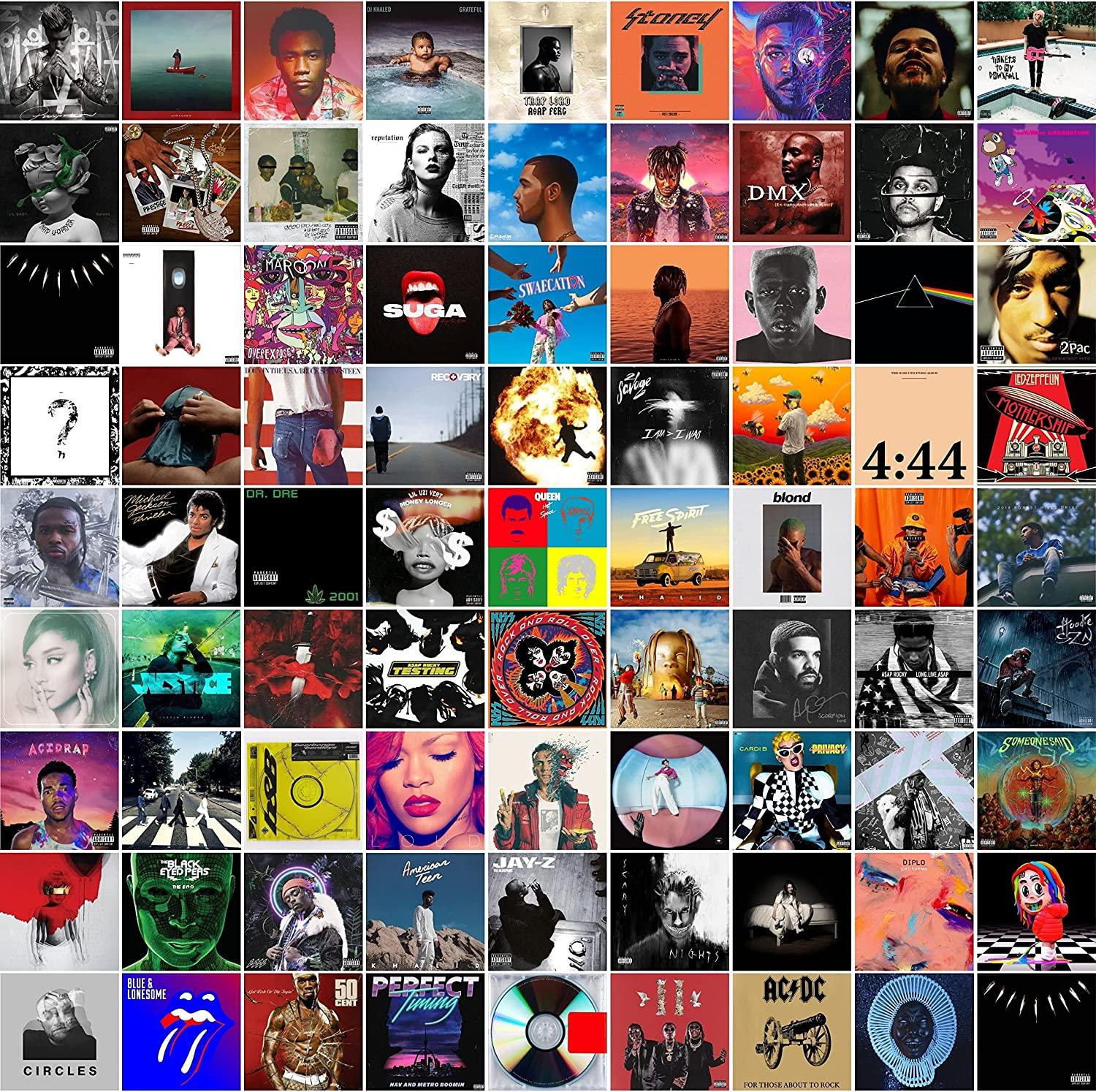 1500x1494 Buy Unique America 150 Pcs. Posters Wall Collage Kit, Album Cover Posters, Posters for Room, Music Posters, Band Posters, Rapper Posters, Wall Posters, Rap Posters, Posters for Bedroom 6x6 Inch Total