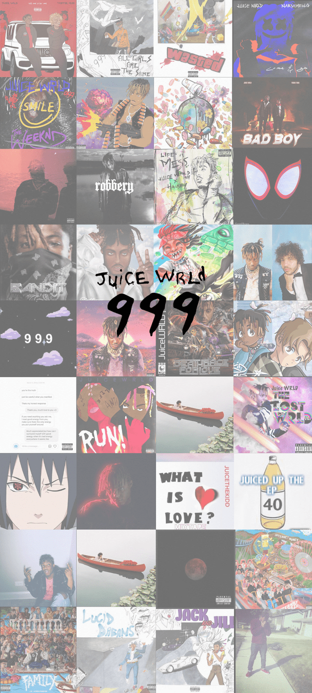 640x1422 Made the Juice WRLD album, song and ep cover wallpaper (not all of them are official or his but tracks he was featured on)