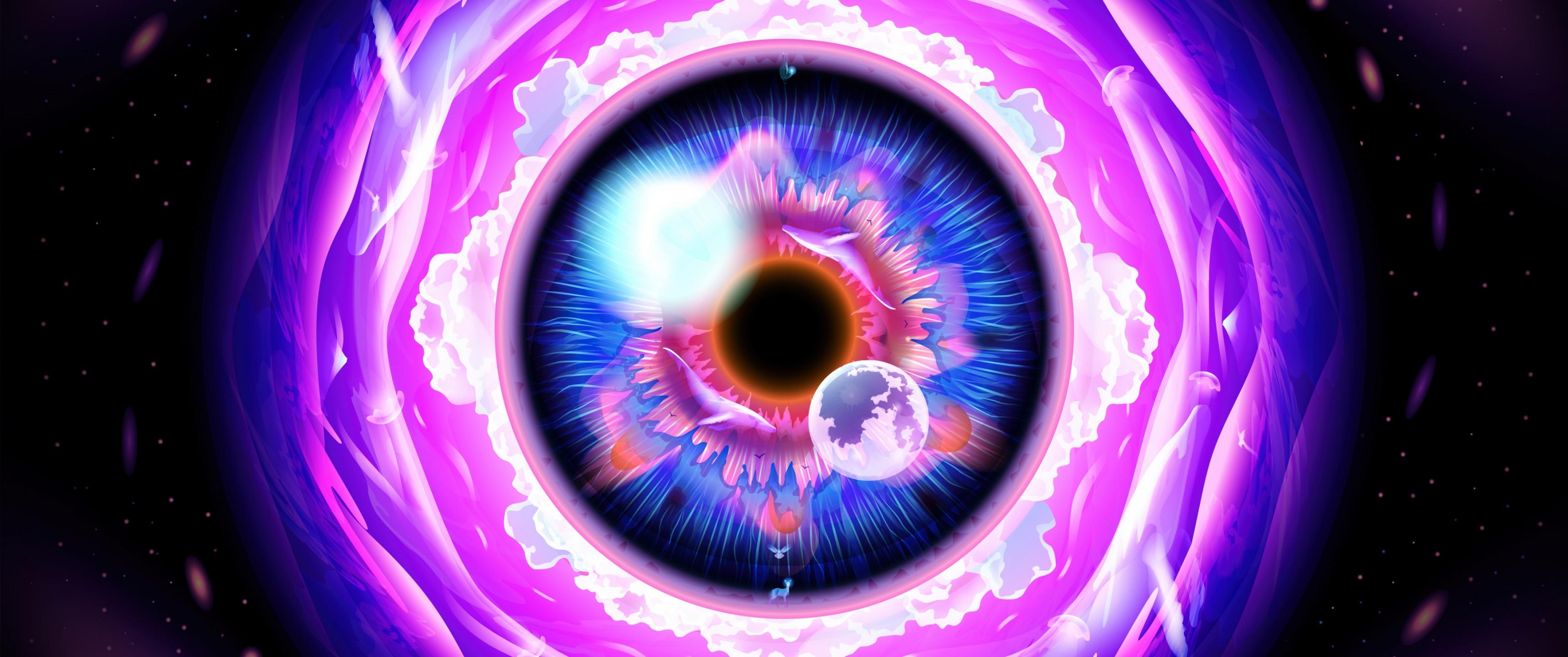 3440x1440 Eye Wallpaper 4K, Dream, Space, Galaxy, Abstract