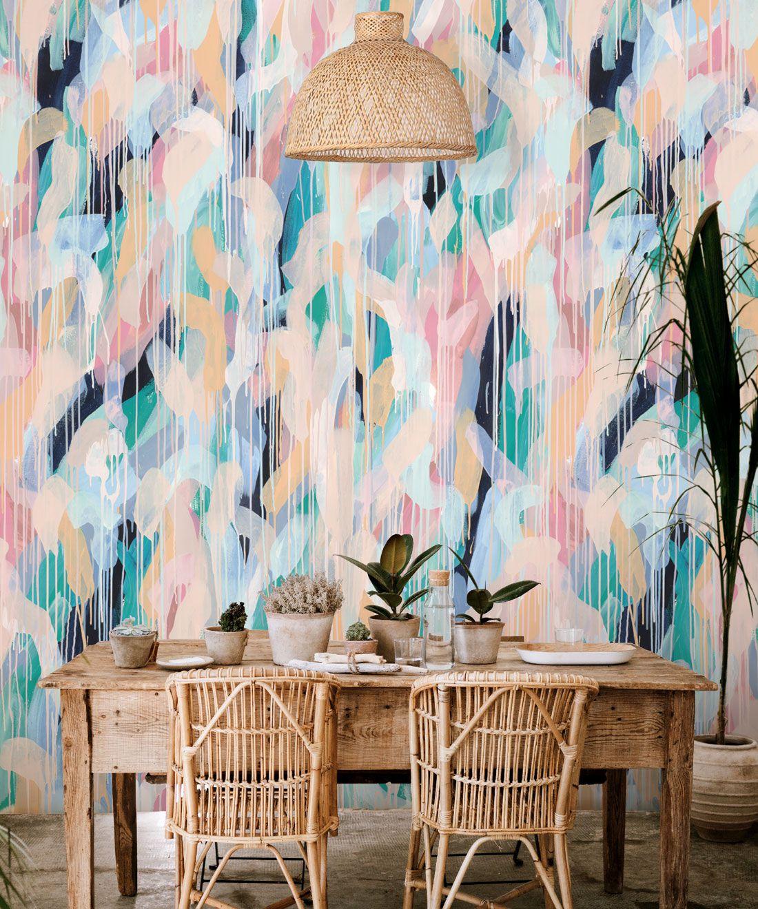 1100x1320 Blue Moon • Abstract Drip Paint Wallpaper EU