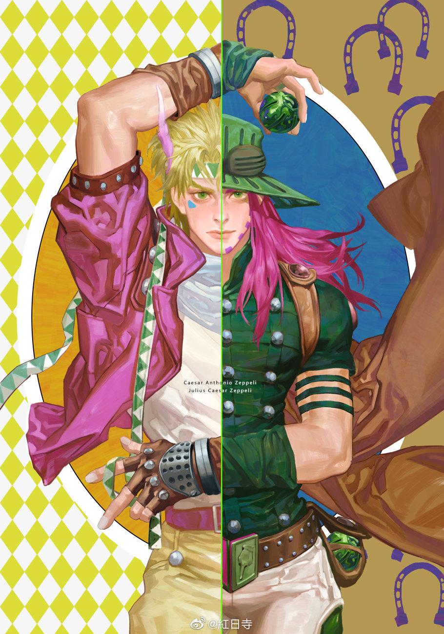 910x1300 caesar anthonio zeppeli and gyro zeppeli (jojo no kimyou na bouken and 2 more) drawn