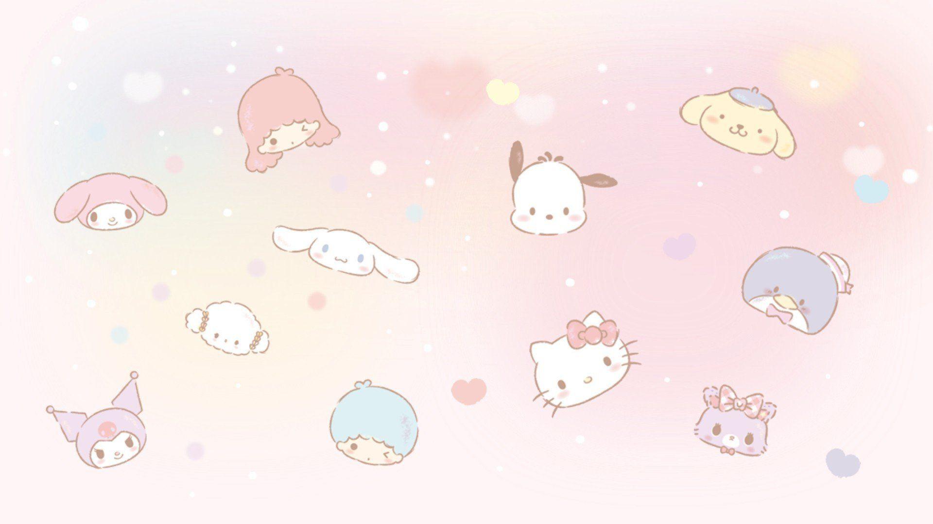 1920x1080 Soft core ଓ˚˖. Sanrio wallpaper, Hello kitty iphone wallpaper, Cute laptop wallpaper