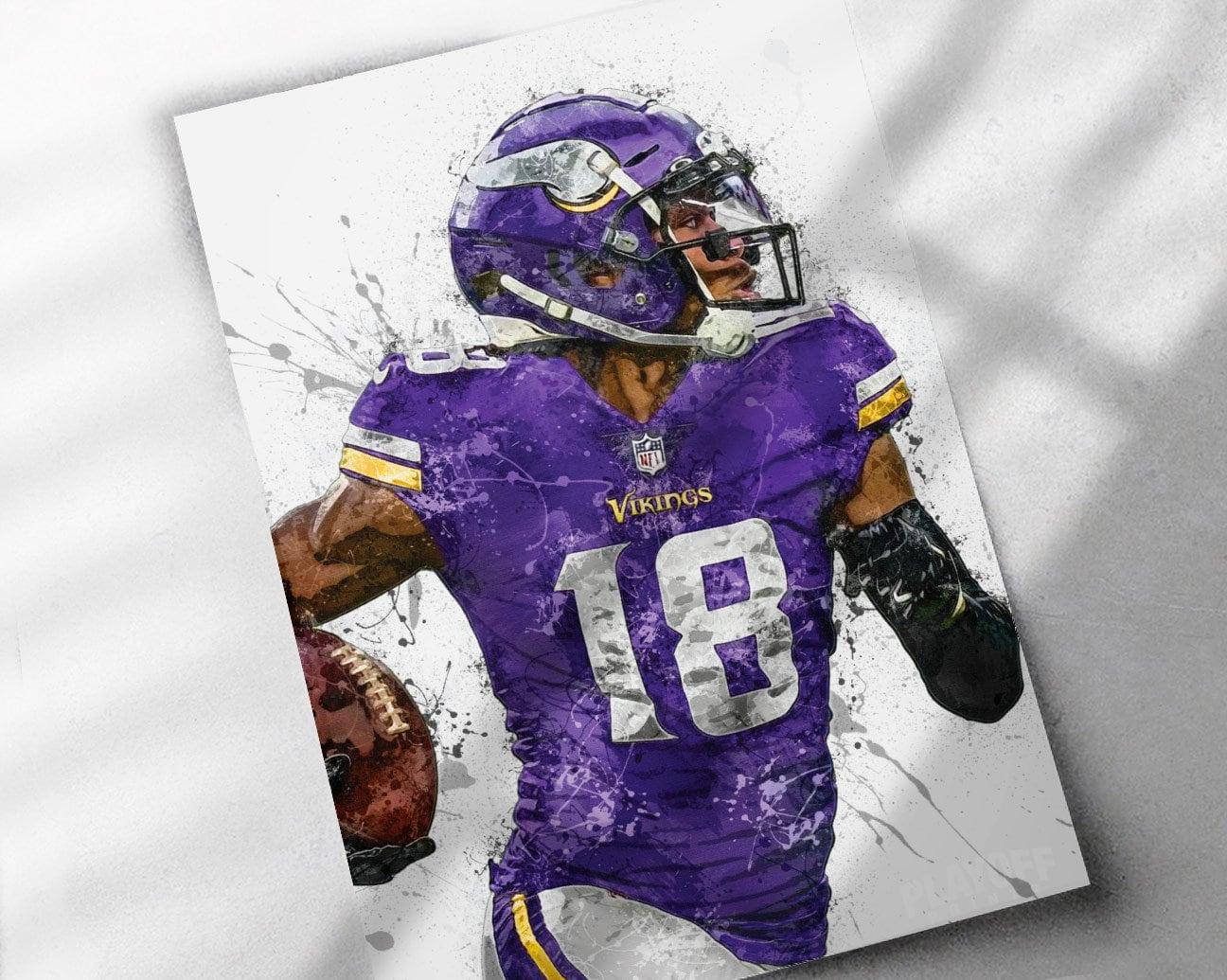 1296x1035 Justin Jefferson Poster Minnesota Vikings Canvas Print