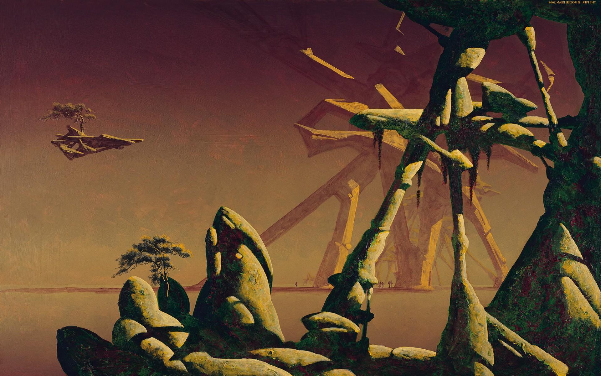 1920x1200 Roger Dean, Rock Formation, Fantasy Art Wallpaper HD / Desktop and Mobile Background