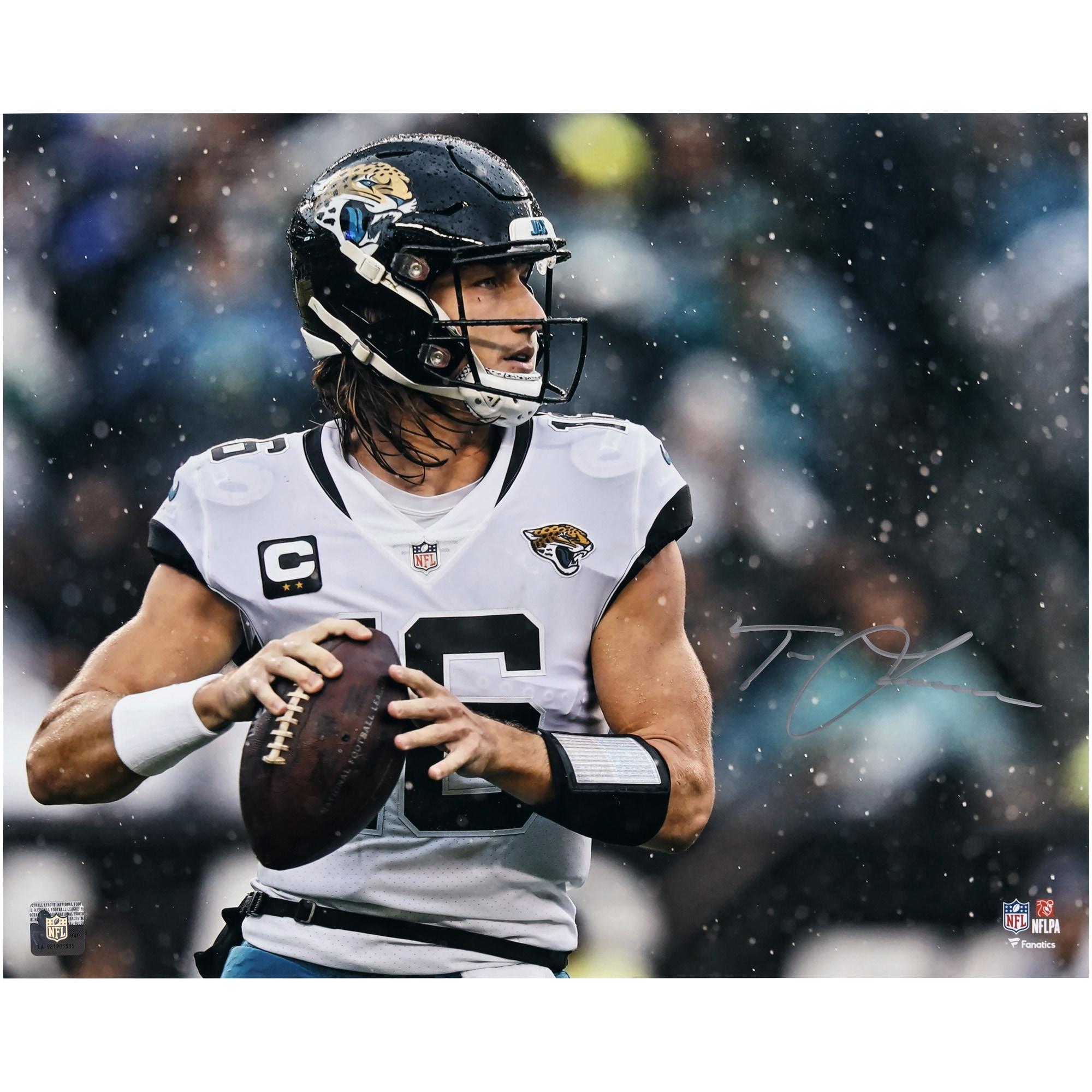 2000x2000 Trevor Lawrence Jacksonville Jaguars Autographed Fanatics Authentic 16 x 20 In the Rain Photograph