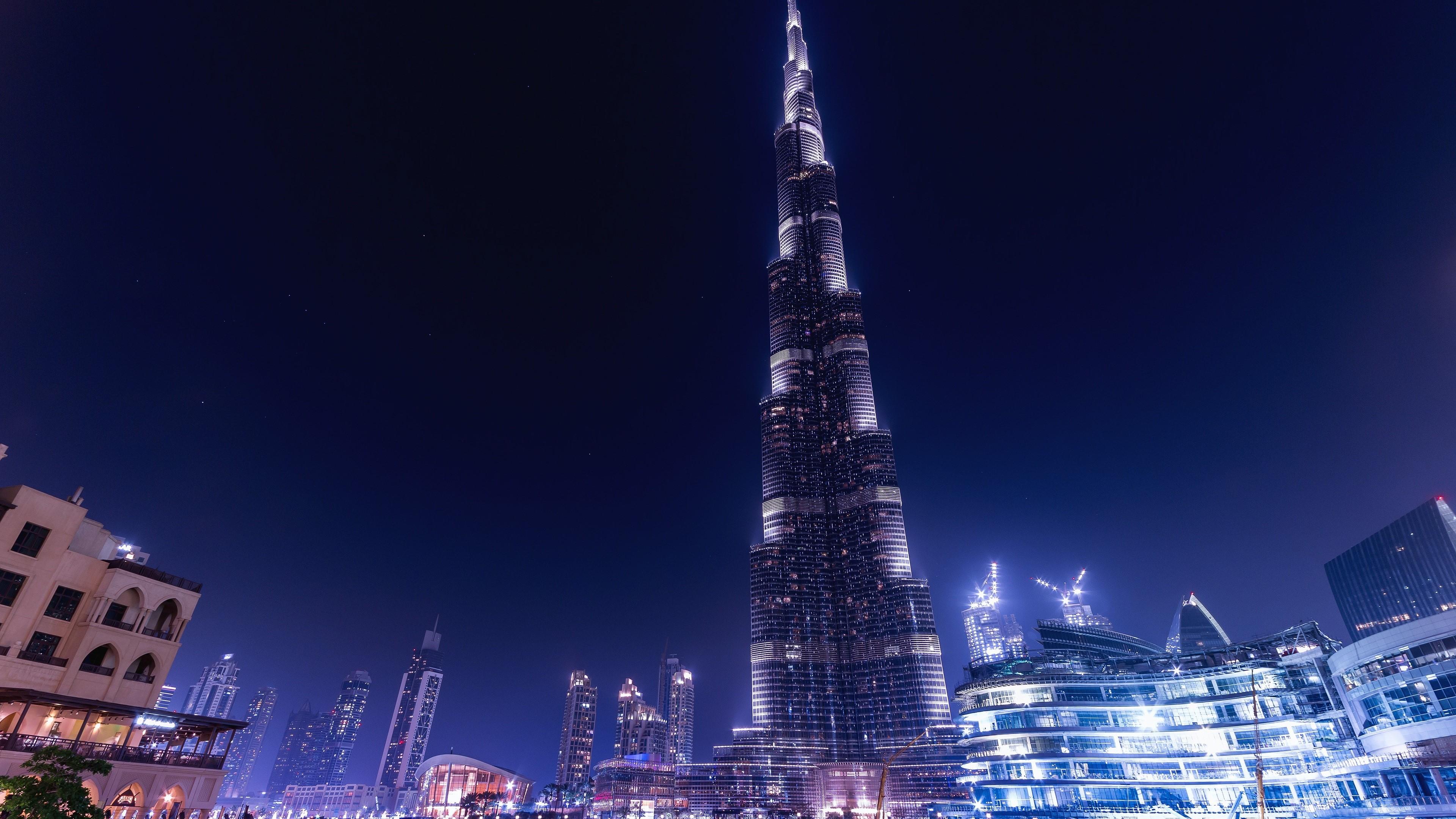 3840x2160 Burj Khalifa Dubai Night 4k Gallery HD Wallpaper