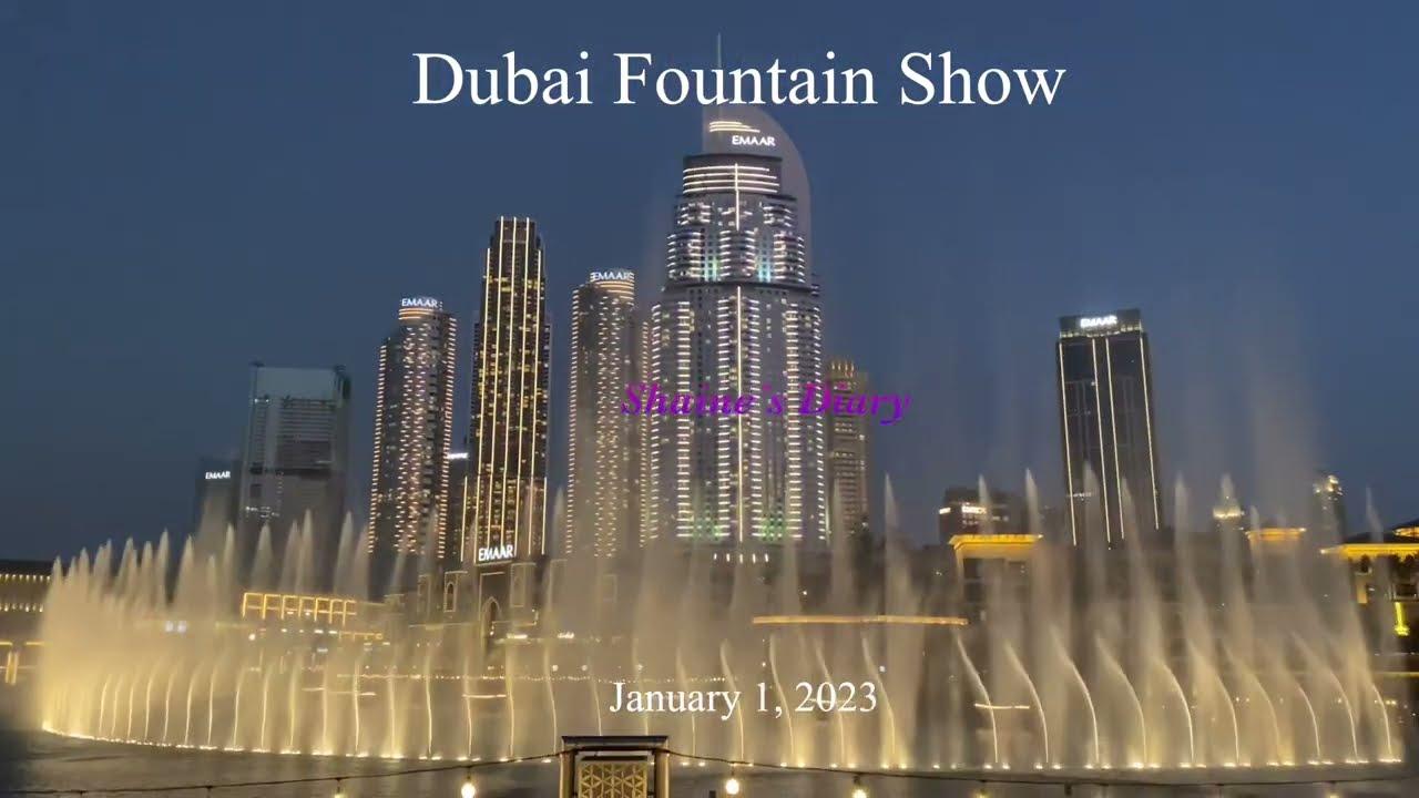 1280x720 DUBAI FOUNTAIN SHOW. NEW YEAR'S DAY. JANUARY 2023