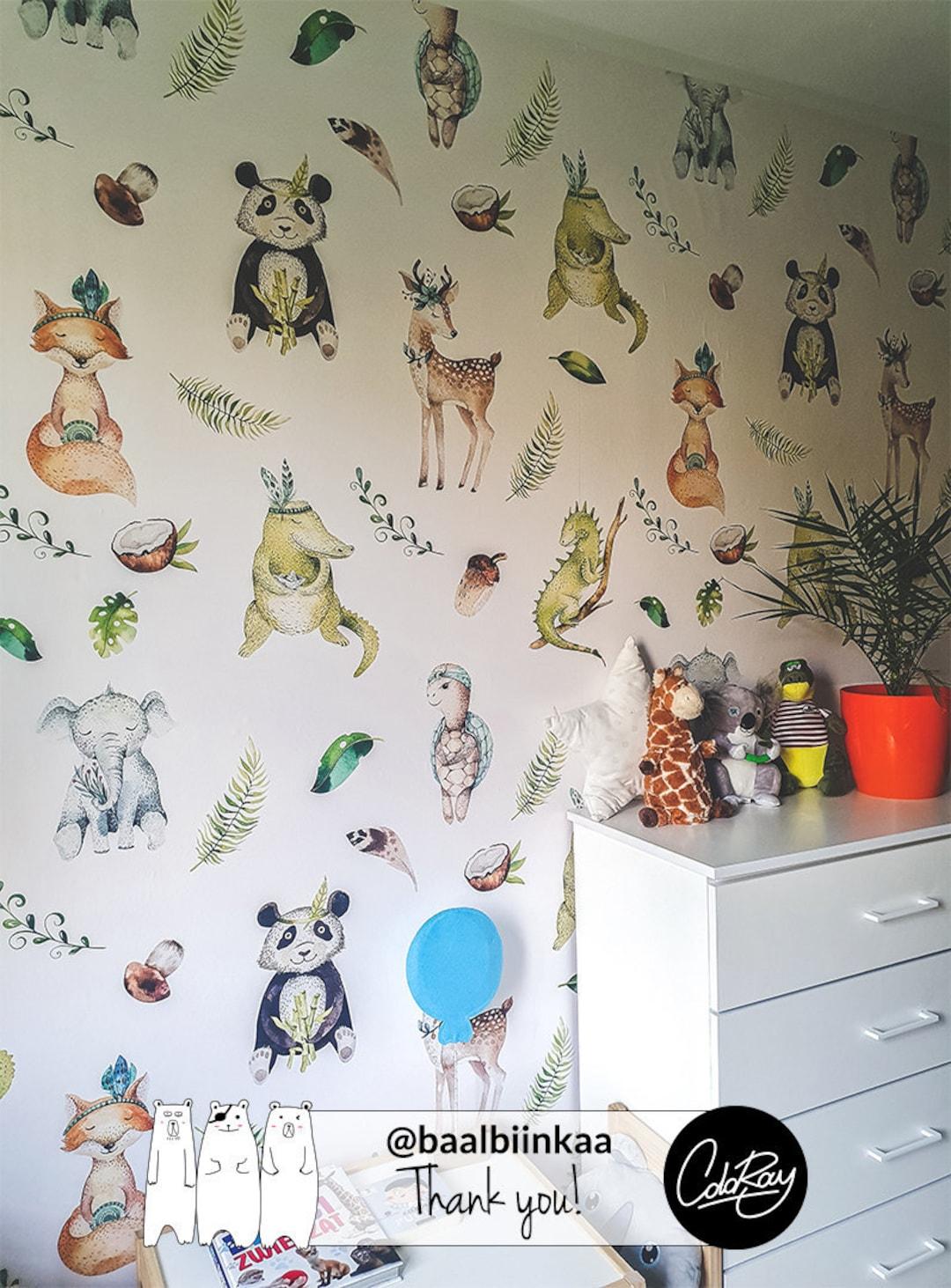 1080x1463 Peel and Stick Cute Indian Animals Removable Wallpaper Kids