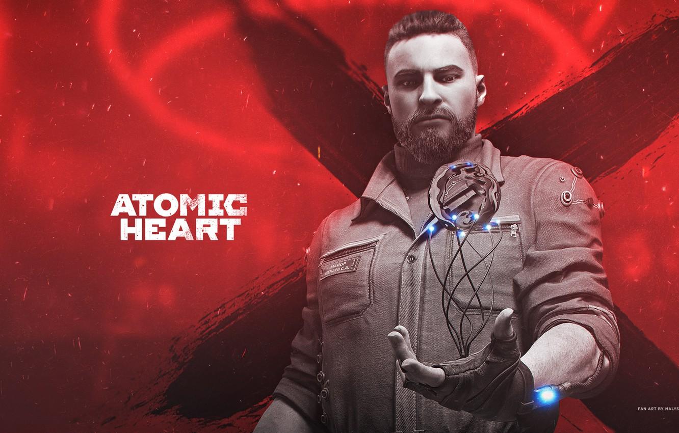 1332x850 Wallpaper red, game, star, hero, USSR, red, star, games, ussr, atomic heart, атомное image for desktop, section игры