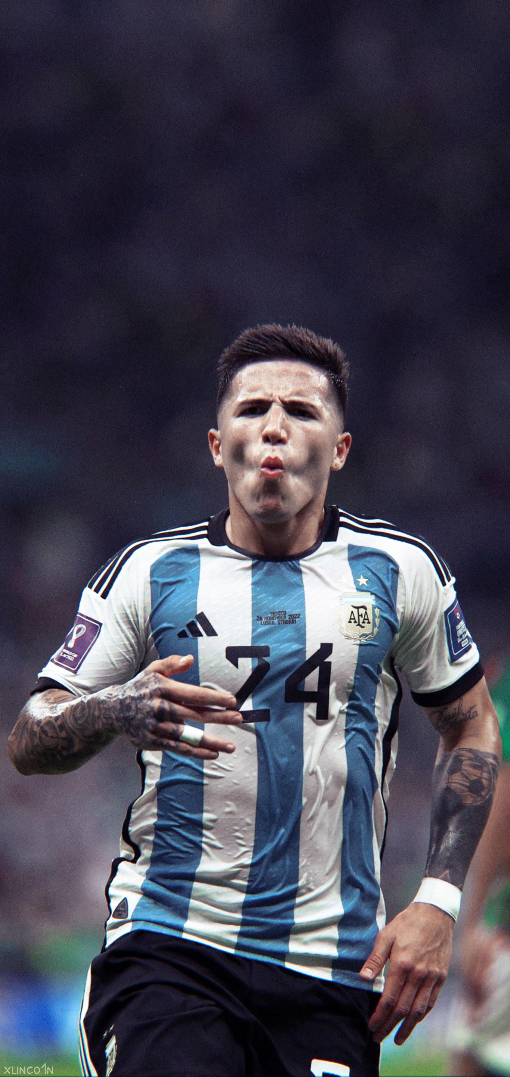 1695x3577 L i n c o 1 n - —. #Wallpaper 4k —. Enzo Fernandez —. #ARG - #WorldcupQatar2022