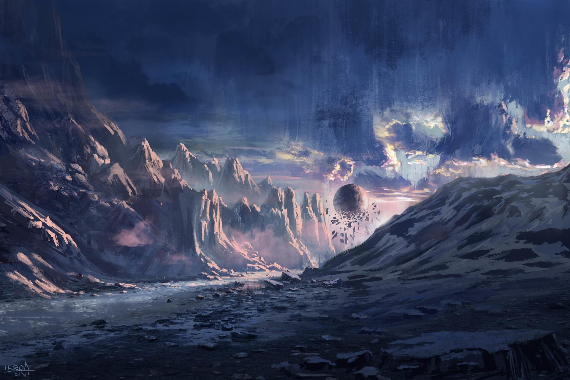 1920x1280 artwork, Fantasy Art, Digital Art, Mountain Wallpaper HD / Desktop and Mobile Background