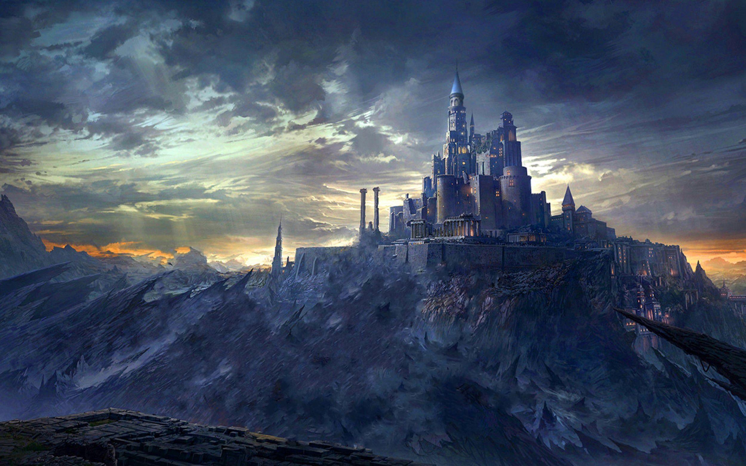 2500x1562 Mountain Castle Wallpaper