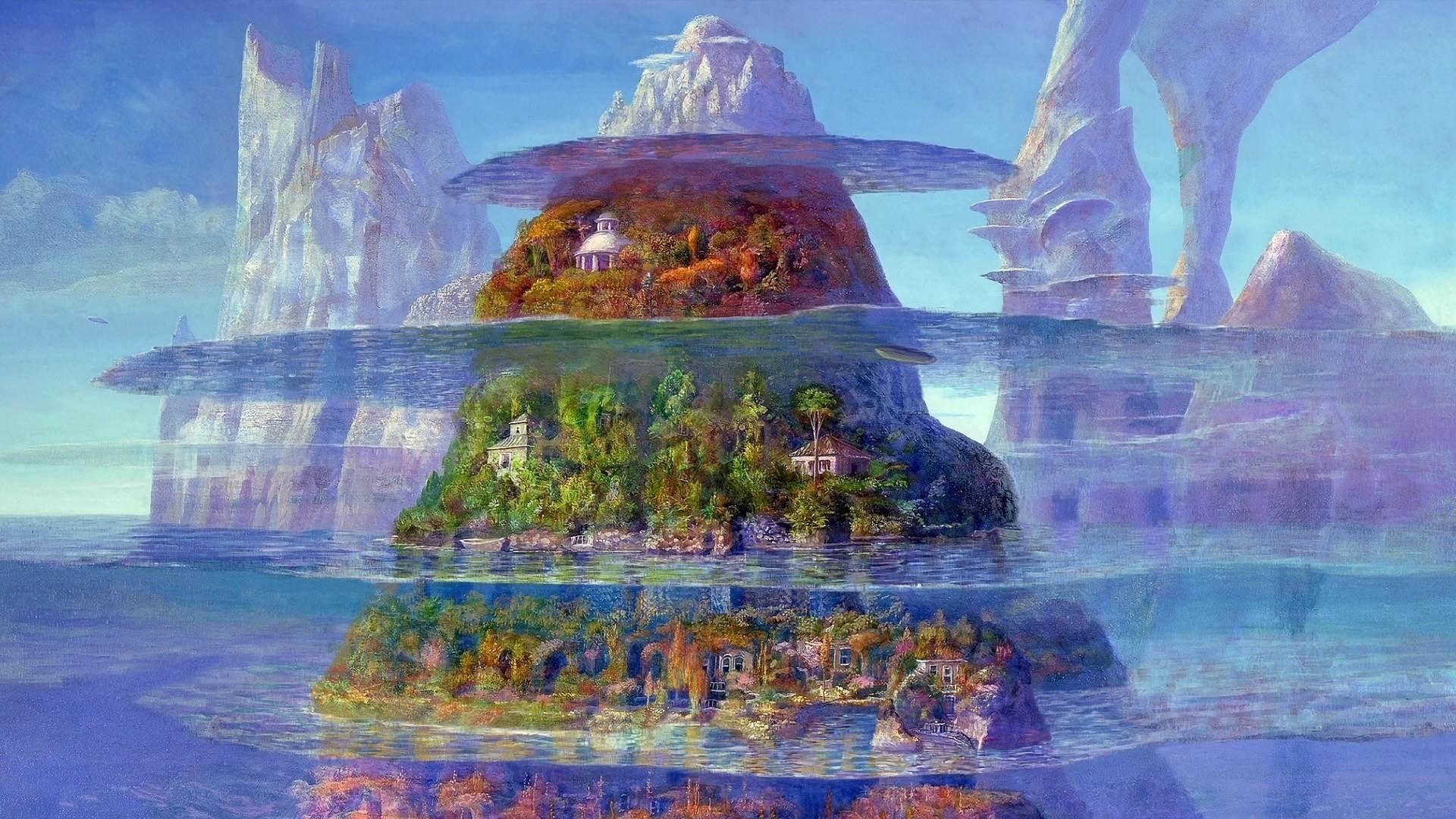 1920x1080 Mountains Artwork Fantasy desktop PC and Mac wallpaper