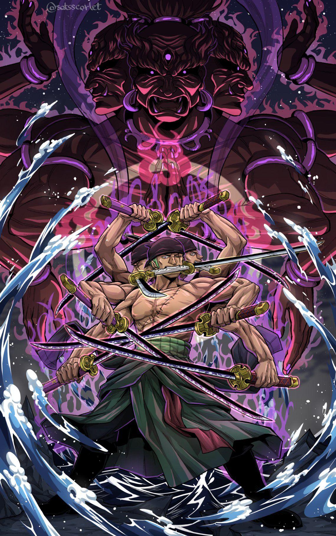 First time ever drawing him but I did Asura Stance Roronoa Zoro going  berserk  rOnePiece