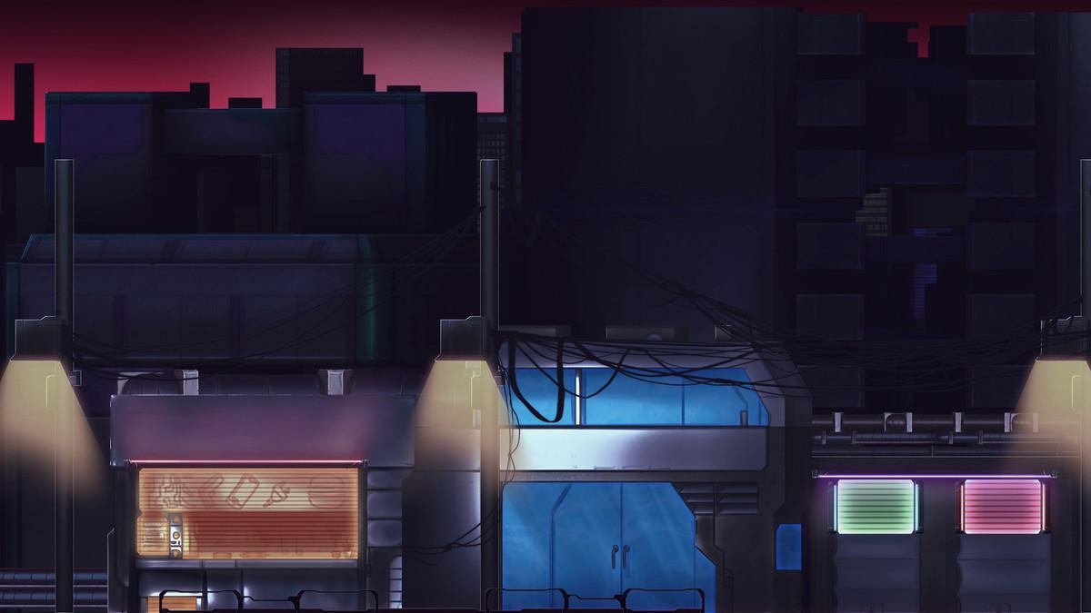 1200x675 Cyberpunk City background 2D Environments. Unity Asset Store