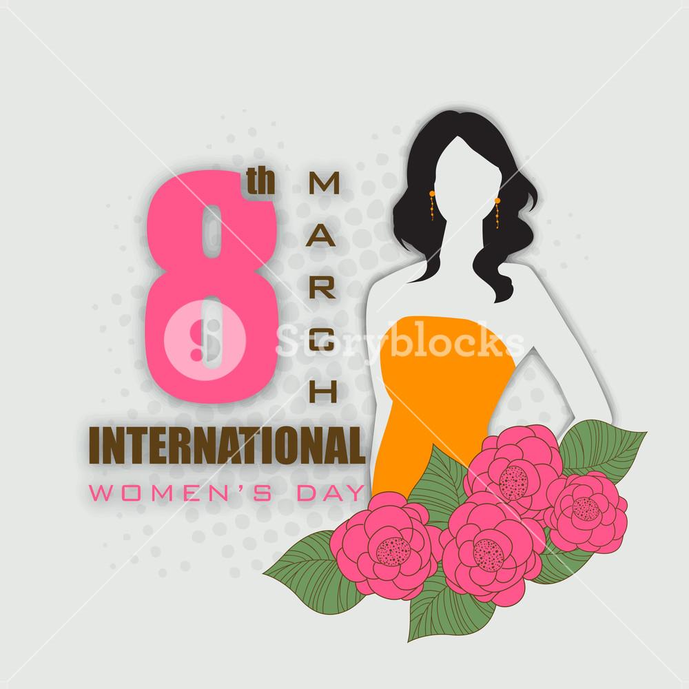 1000x1000 Happy Womens Day Greeting Card Or Poster Design With Stylish Text 8th March On Stylish Abstract Background. Royalty Free Stock Image