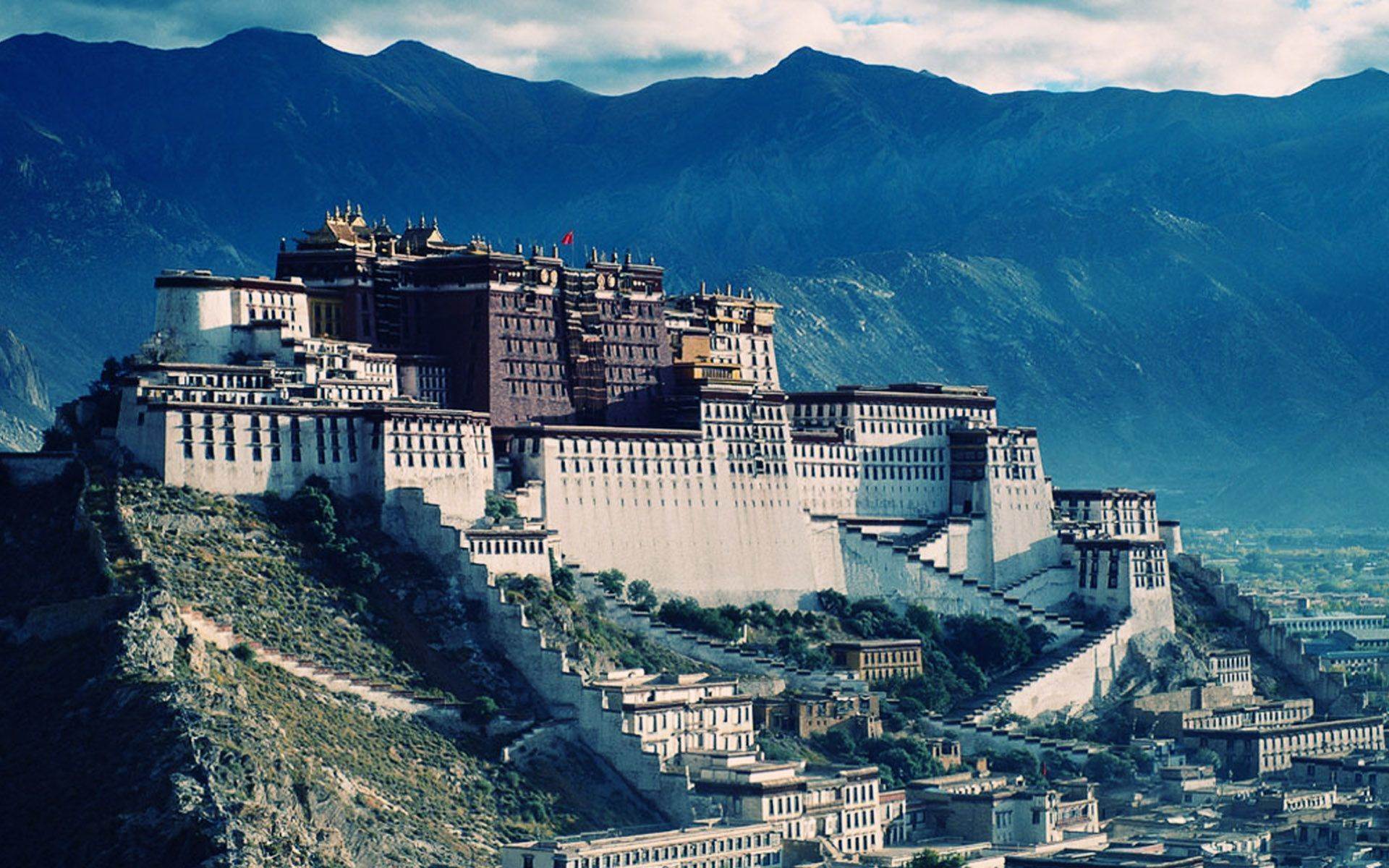 1920x1200 Tibet Mountains Monks wallpaper. 1920x1200