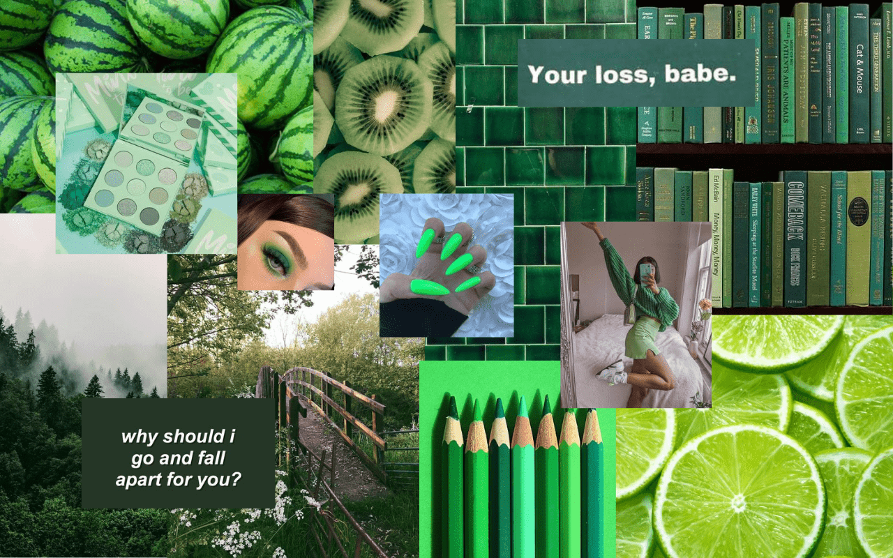 1280x800 Green Aesthetic Macbook Screensaver. Aesthetic desktop wallpaper, Locked wallpaper, Collage background