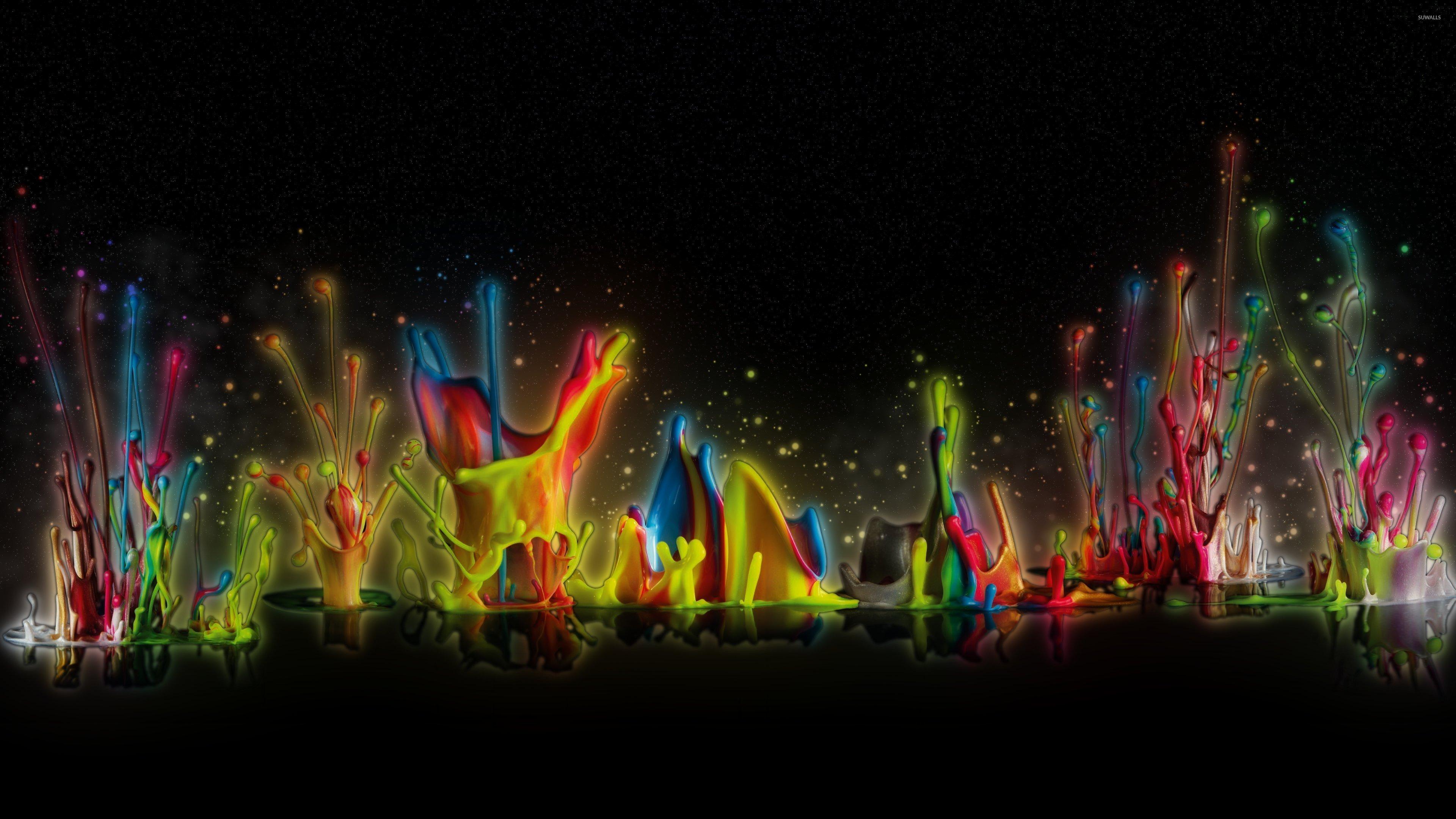 3840x2160 Colorful paint splash wallpaper wallpaper