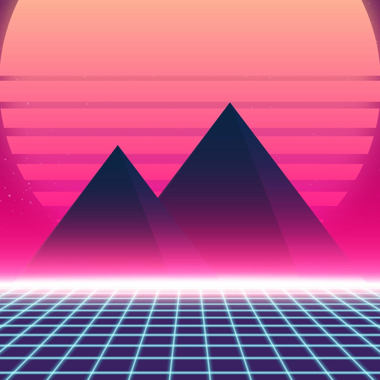 1280x1280 Wallpaper 4k Retrowave 90s 4k Wallpaper