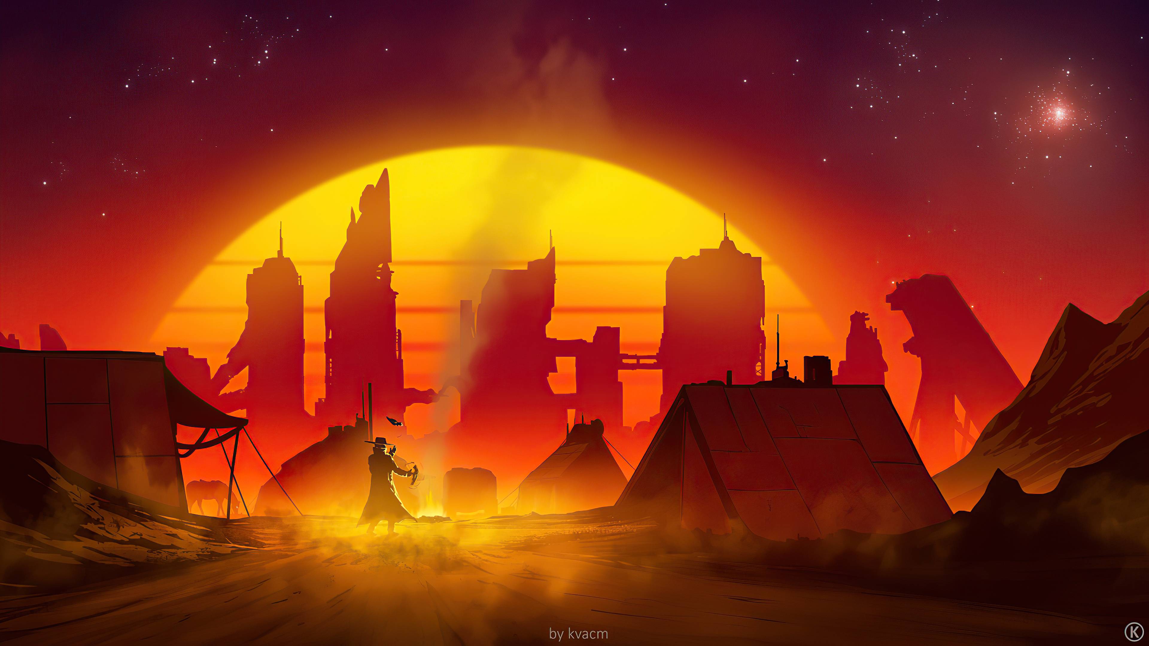 3840x2160 Cowboy Retrowave 4k, HD Artist, 4k Wallpaper, Image, Background, Photo and Picture