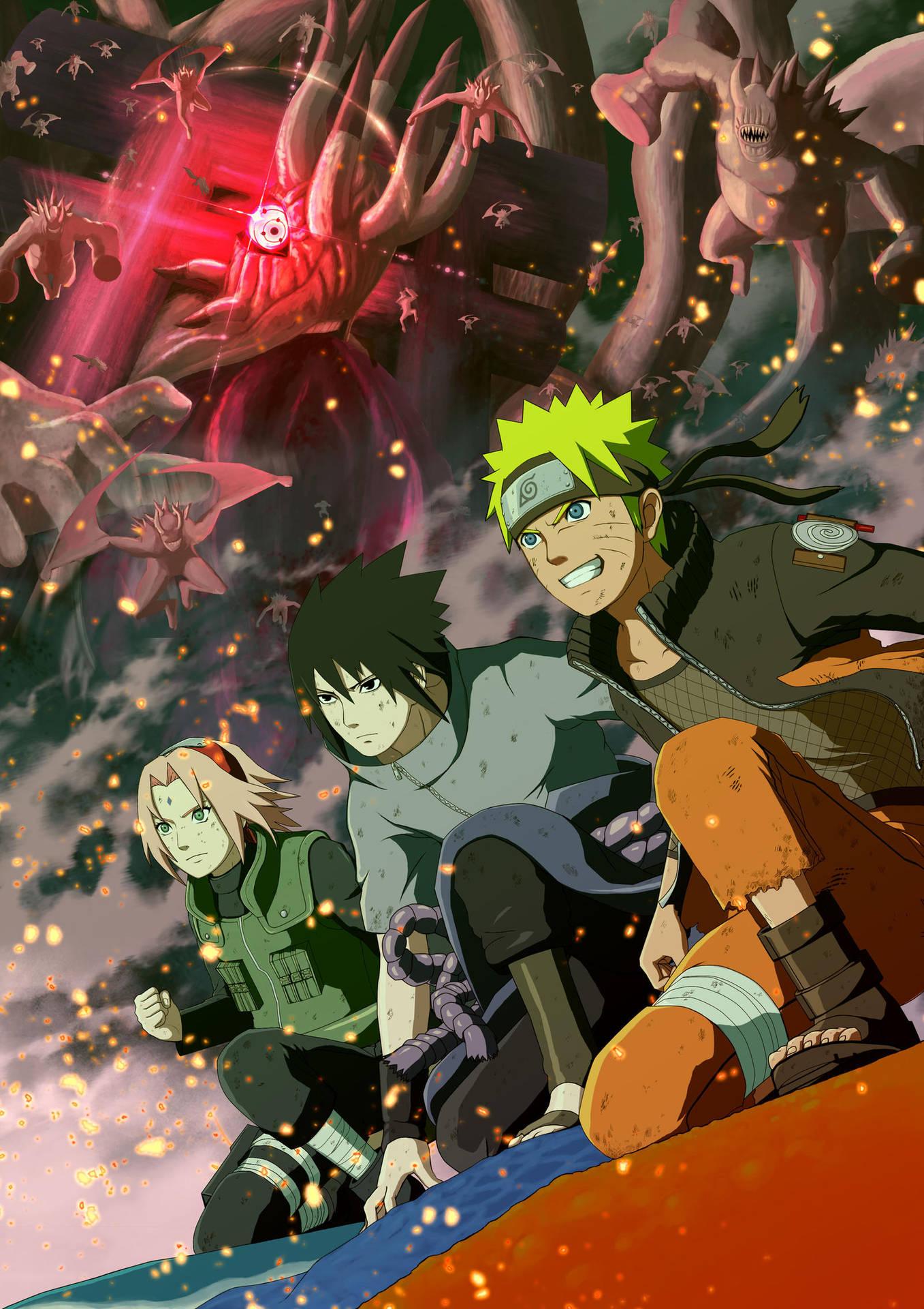1357x1920 Download Naruto And Team 7 Poster Wallpaper