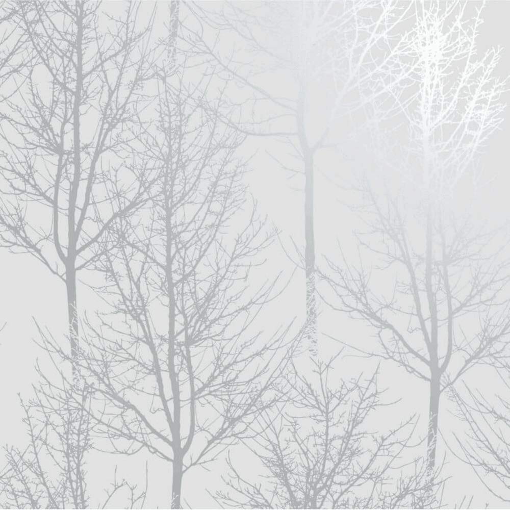 1000x1000 Holden Decor 90760 Rhea Trees Grey Silver Wallpaper, Full Roll