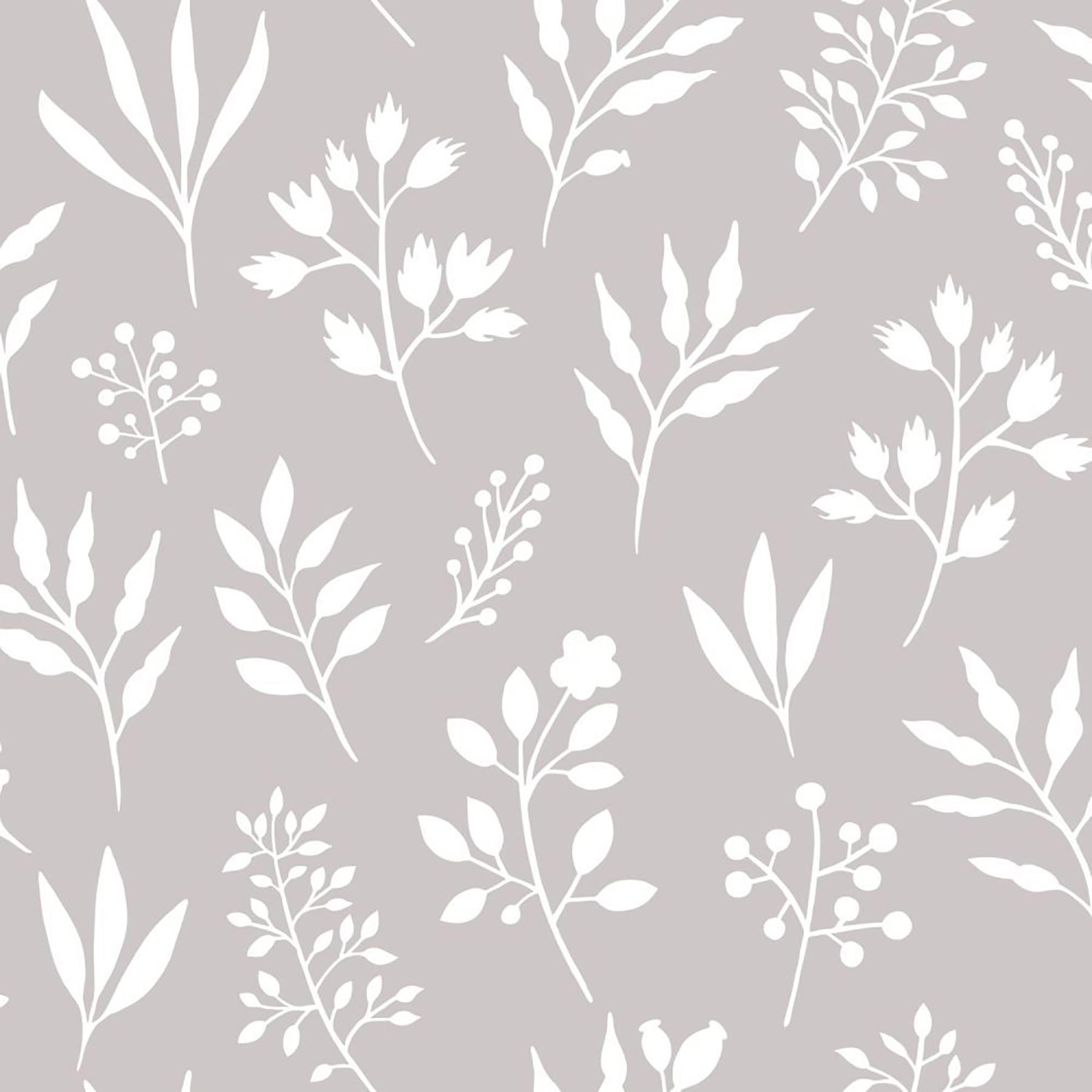 1800x1800 ESTAhome Cynara Grey Scandinavian Floral Wallpaper