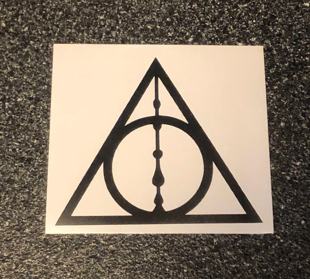 1024x922 Deathly Hallows Harry Potter Inspired Decal w/ Elder Wand 4 5 8 10