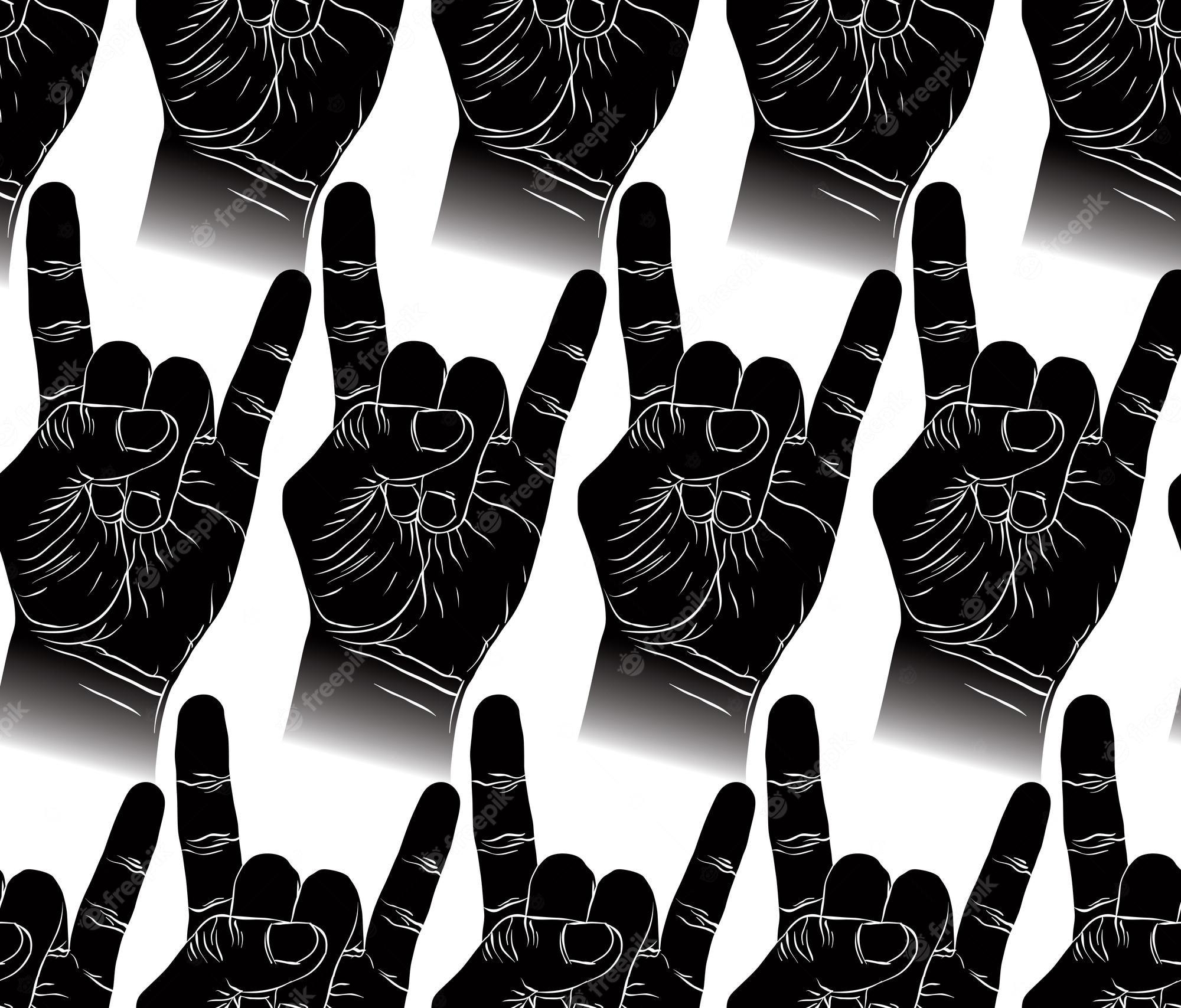 2000x1708 Premium Vector. Rock hands seamless pattern, rock, metal, rock and roll music style vector background for wallpaper, textile or other designs