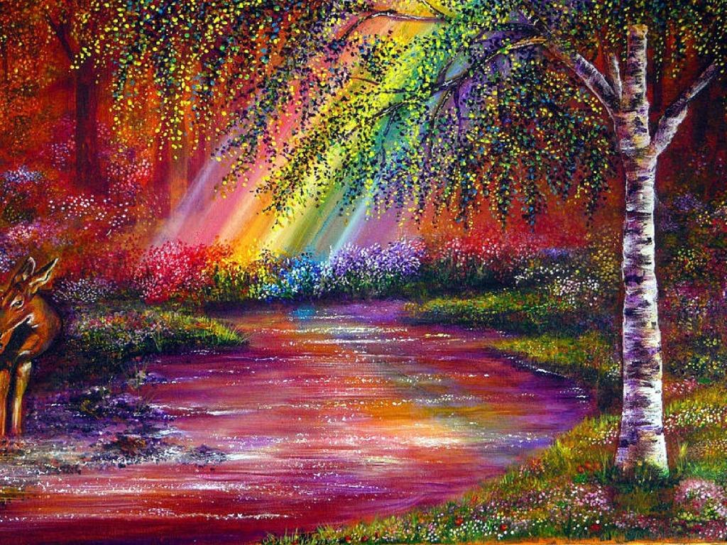 1024x768 Jmine Div 5d Rainbow River Tree Full Diamond Painting Cross Stitch Kits Art High Quality Scenic 3D Paint By Diamonds Painting Cross Stitch