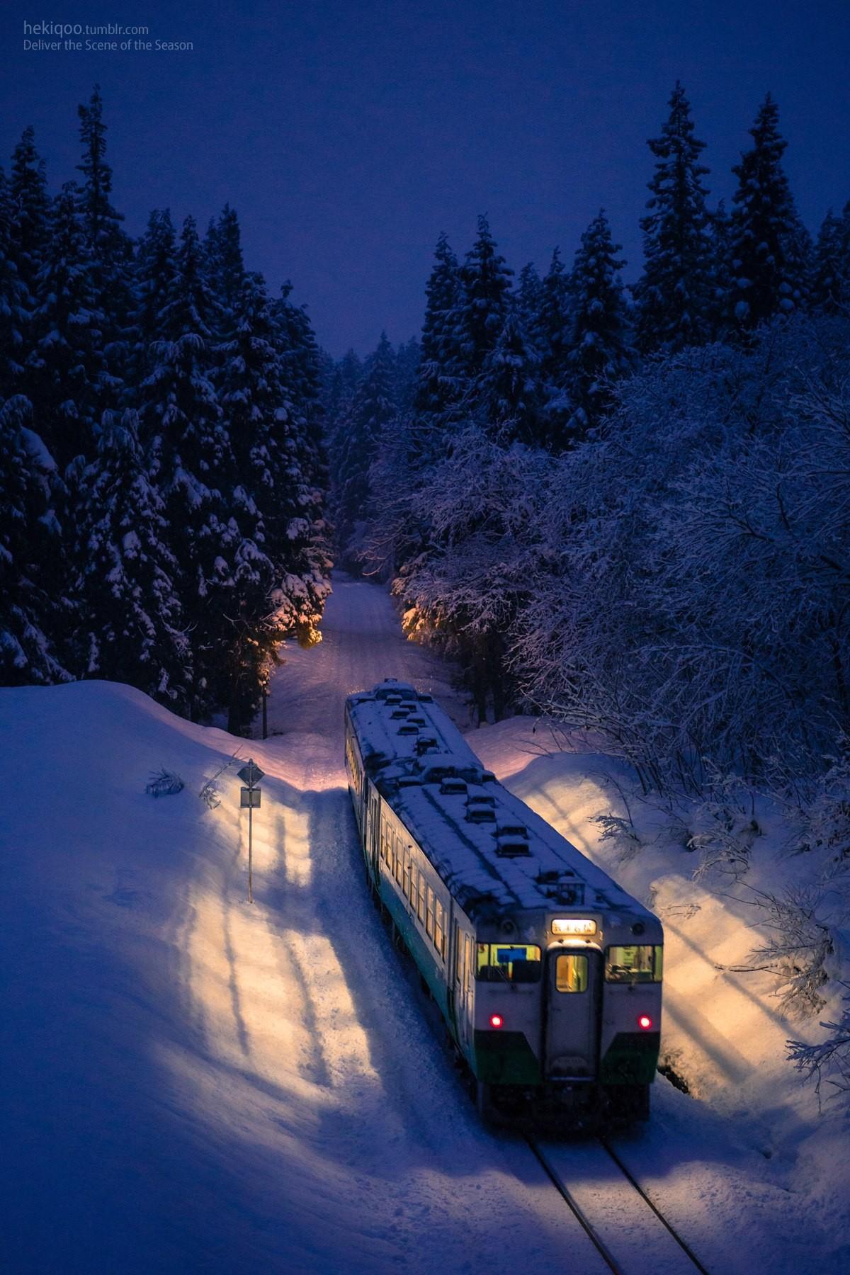 1200x1800 winter, train, night Gallery HD Wallpaper