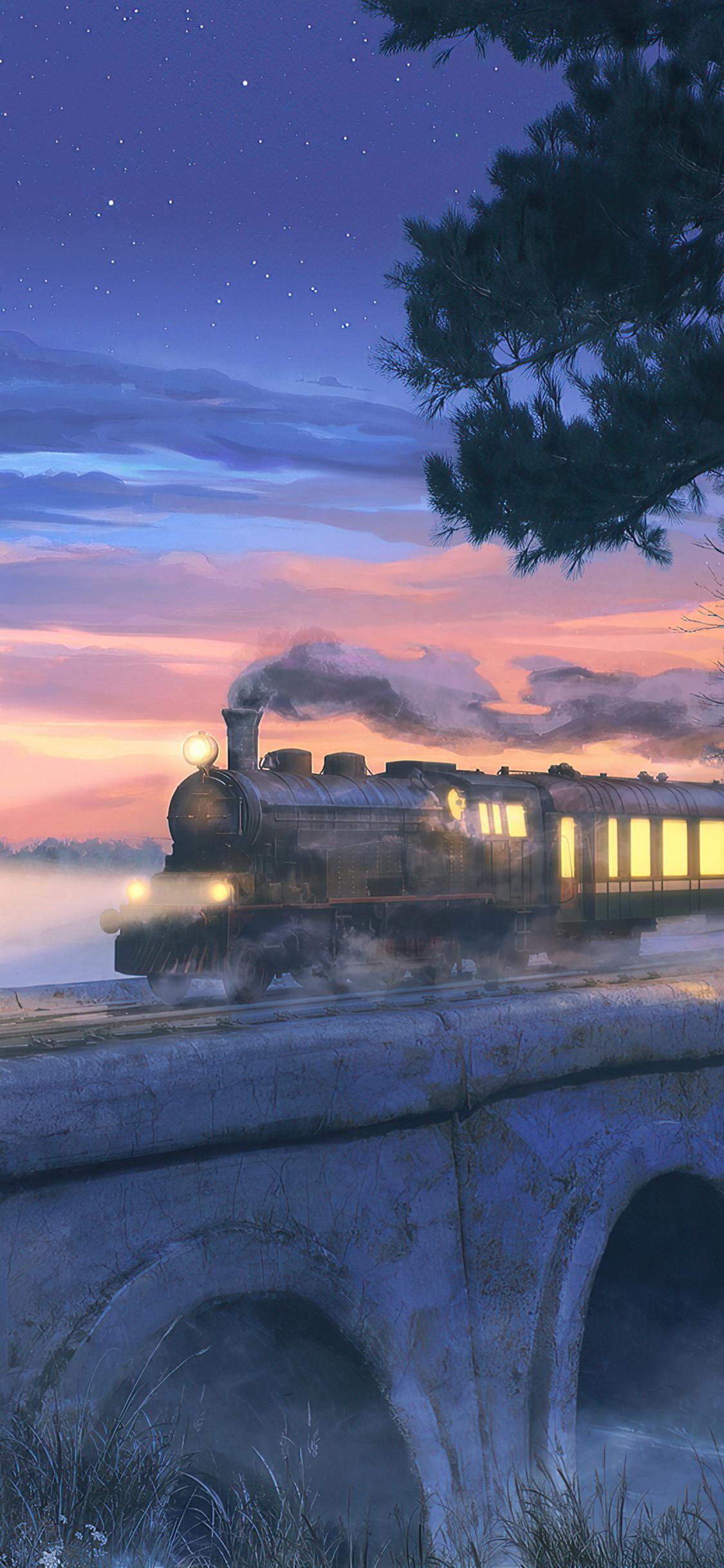 1125x2436 Train Night Express 4k iPhone XS, iPhone iPhone X HD 4k Wallpaper, Image, Background, Photo and Picture