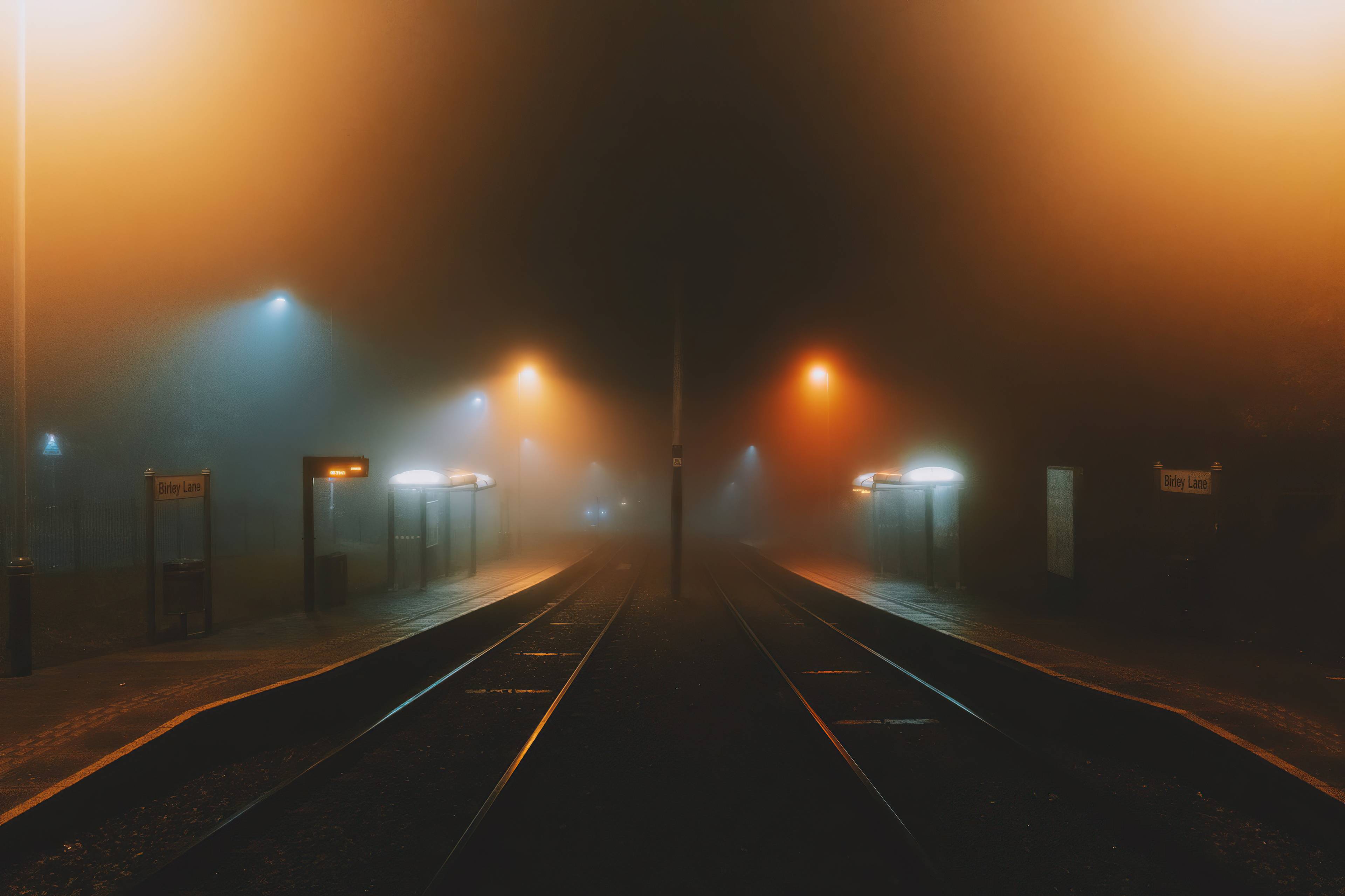 3840x2558 Foggy Train Platform 4k 1440P Resolution HD 4k Wallpaper, Image, Background, Photo and Picture