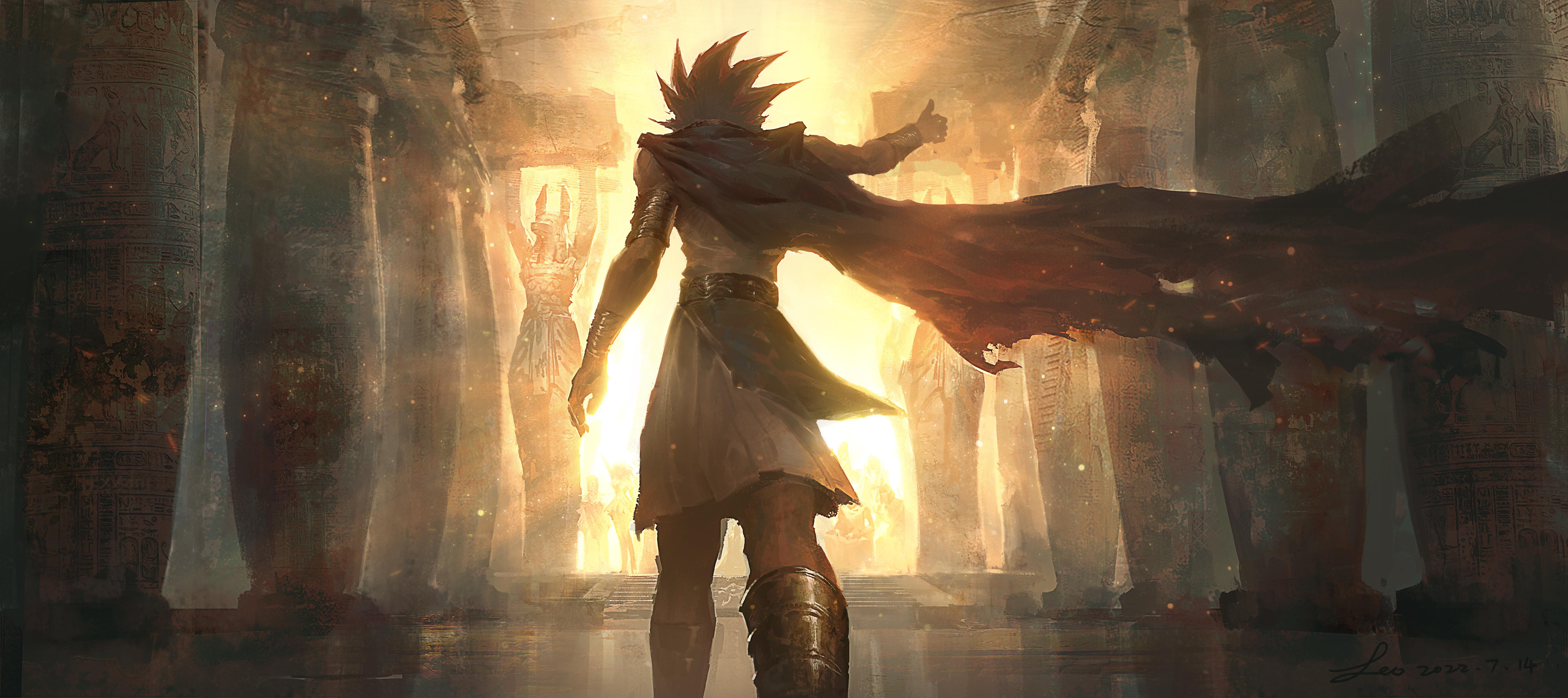6000x2672 Yami Yugi's Epic Return: Pharaoh Atem In Stunning 4K Yu Gi Oh! Wallpaper By 不想当画家的 LEO