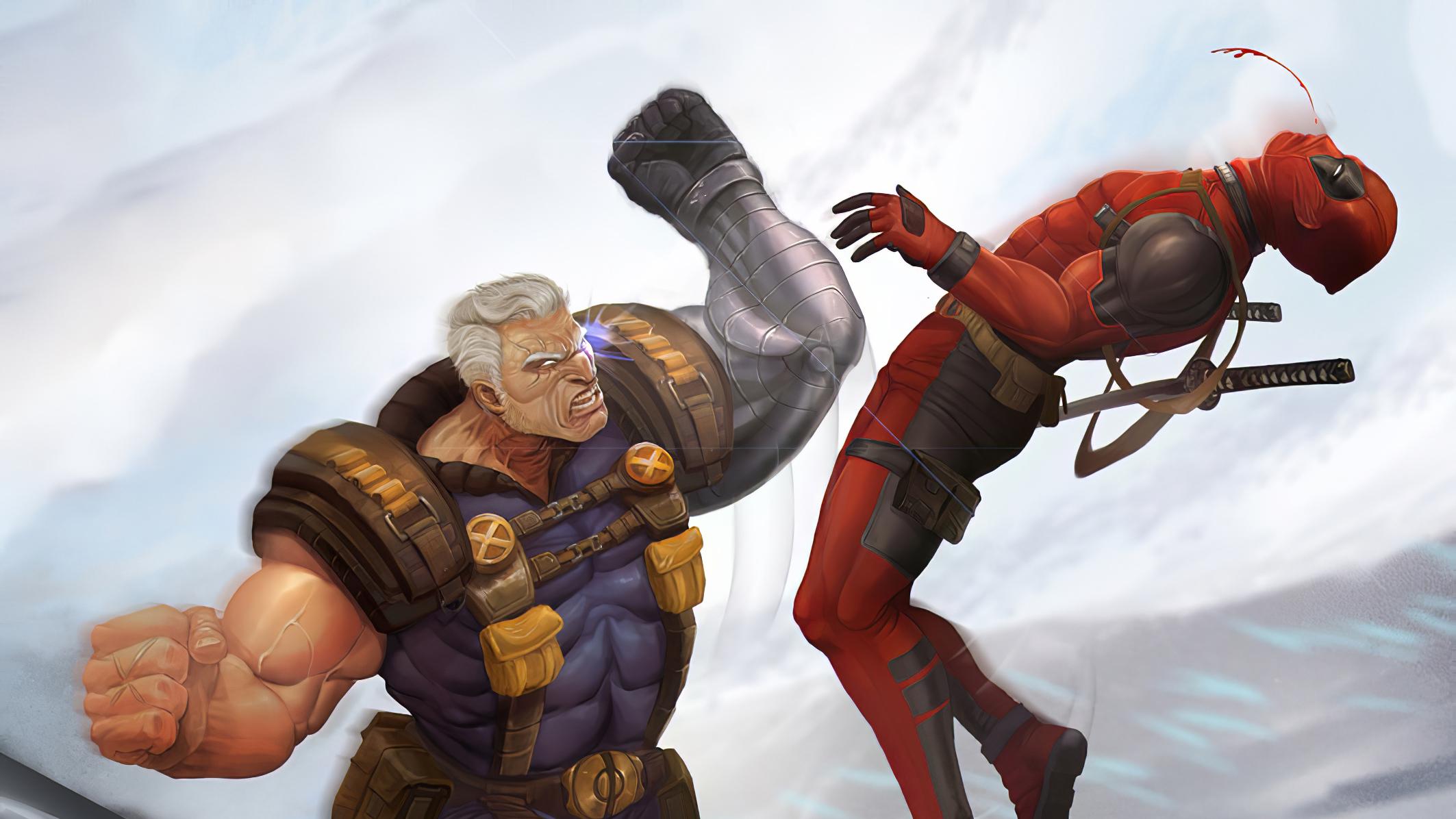 2126x1196 Cable Deadpool Fight, HD Superheroes, 4k Wallpaper, Image, Background, Photo and Picture
