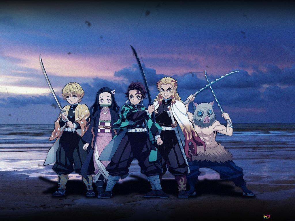 1024x768 Demon Slayer Group HD wallpaper download