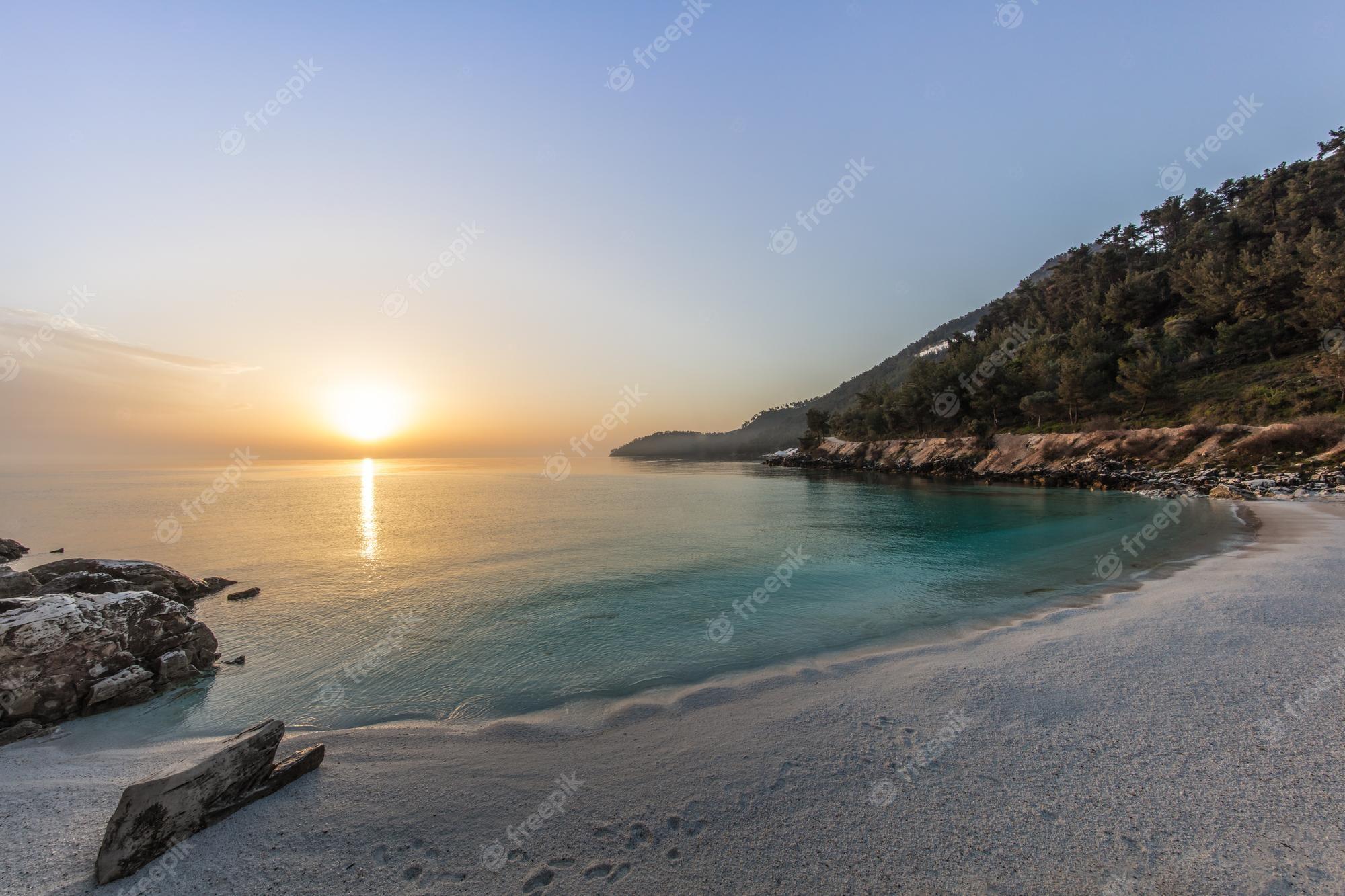 2000x1333 Premium Photo. Marble beach saliara beach thassos islands greece