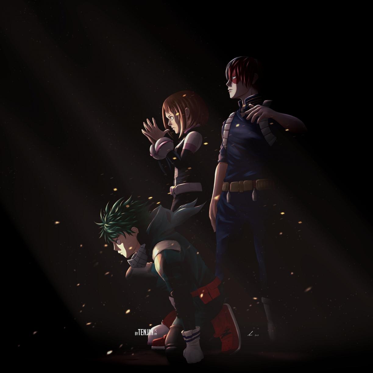 1224x1224 Wallpaper boku no hero academia, dark, artwork desktop wallpaper, HD image, picture, background, 49a6db