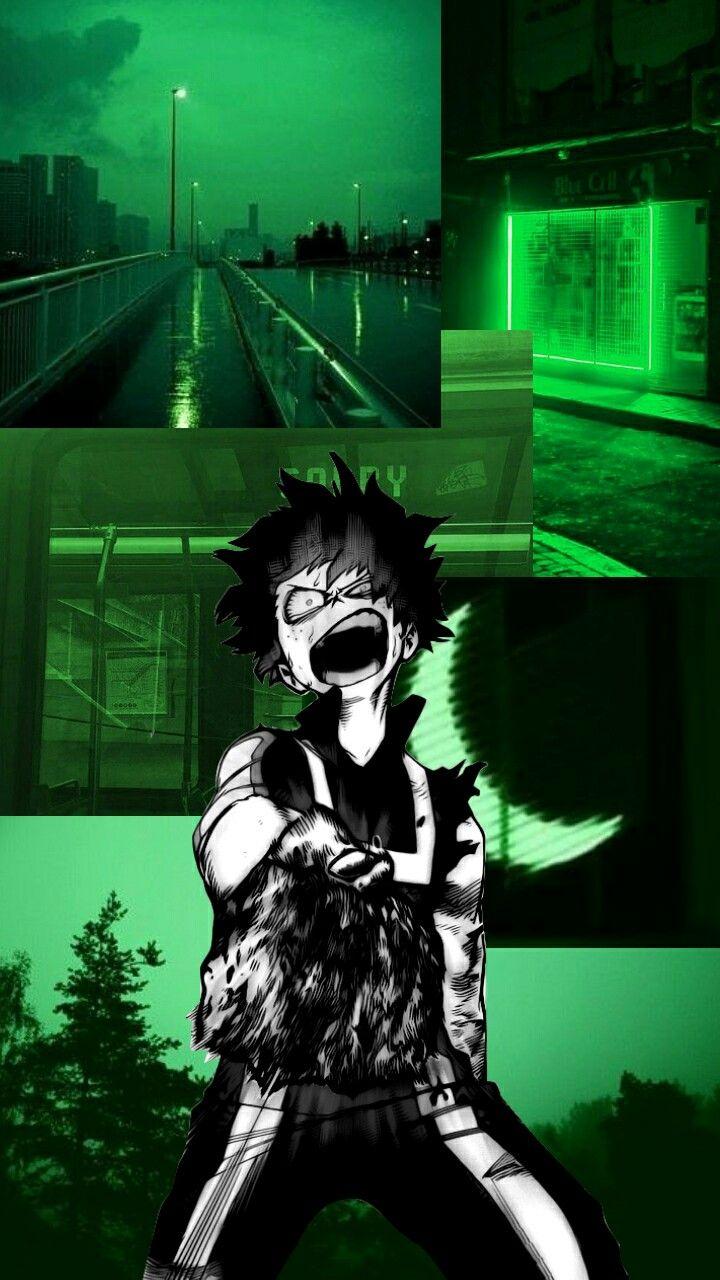 720x1280 Izuku Midoriya. Dark green aesthetic, Green wallpaper, Anime